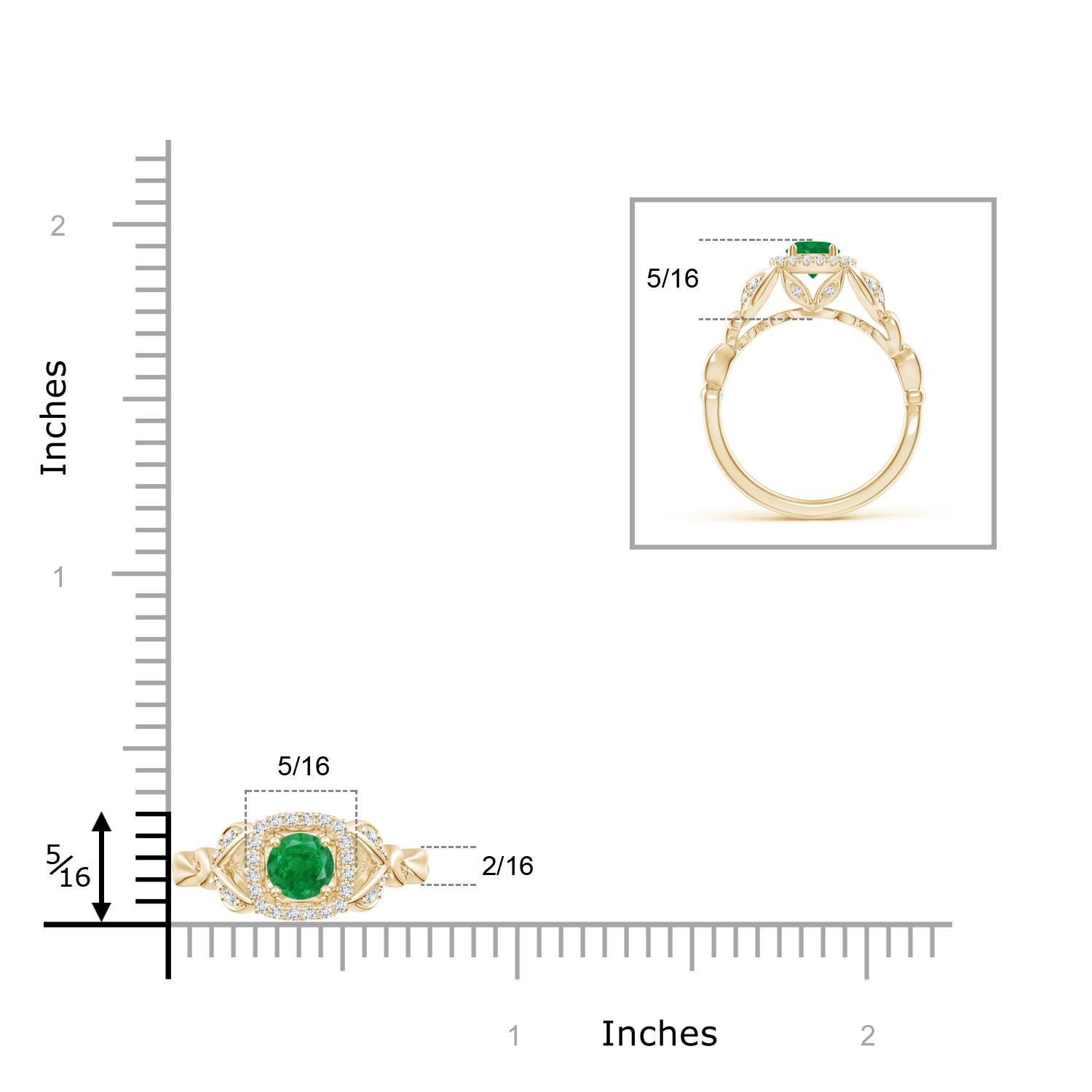 AA - Emerald / 0.68 CT / 14 KT Yellow Gold