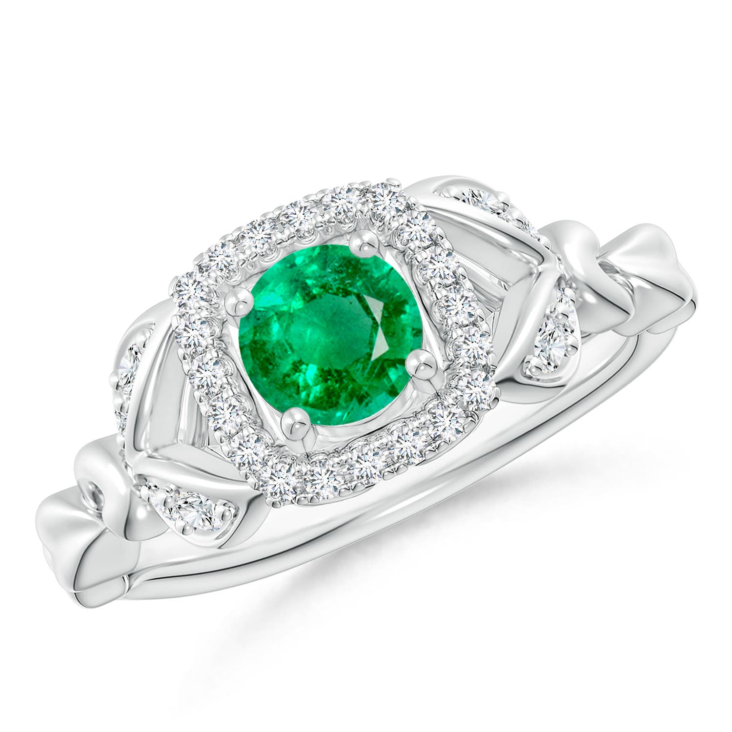 AAA - Emerald / 0.68 CT / 14 KT White Gold