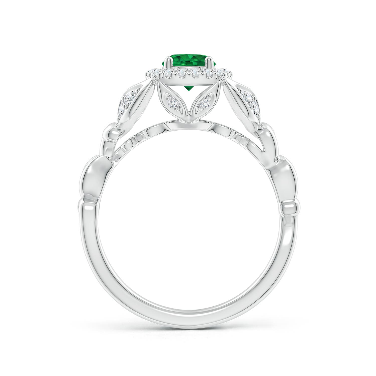 AAA - Emerald / 0.68 CT / 14 KT White Gold