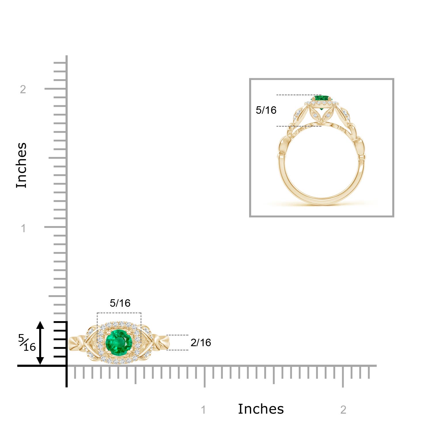 AAA - Emerald / 0.68 CT / 14 KT Yellow Gold