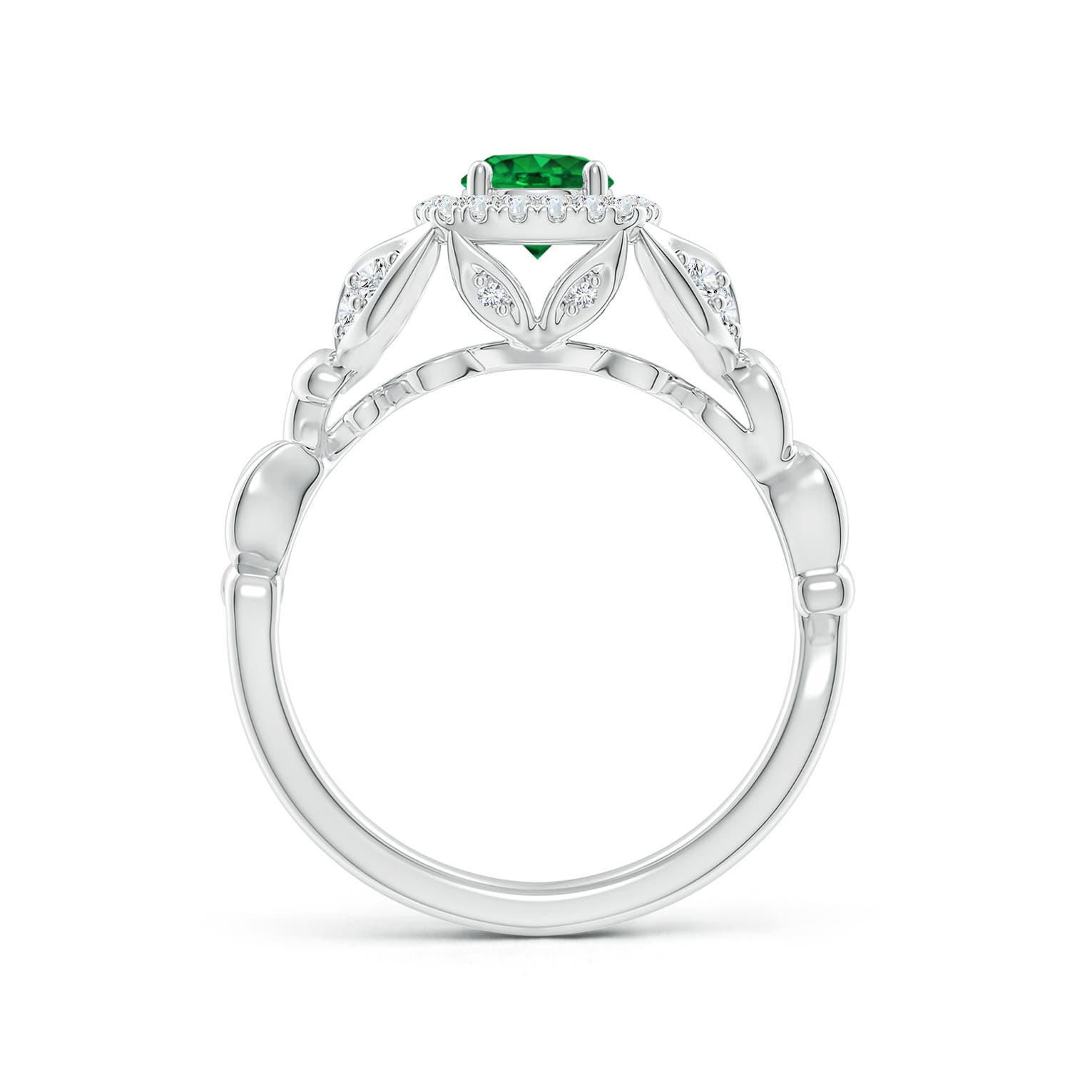 AAAA - Emerald / 0.68 CT / 14 KT White Gold