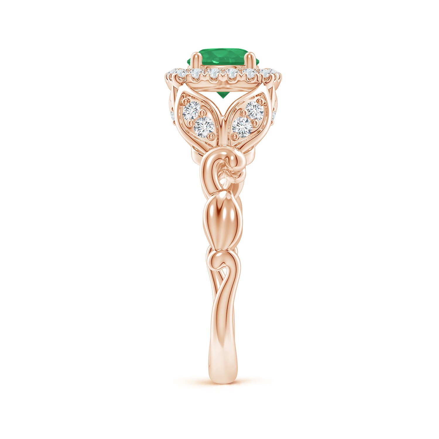 A - Emerald / 1.07 CT / 14 KT Rose Gold