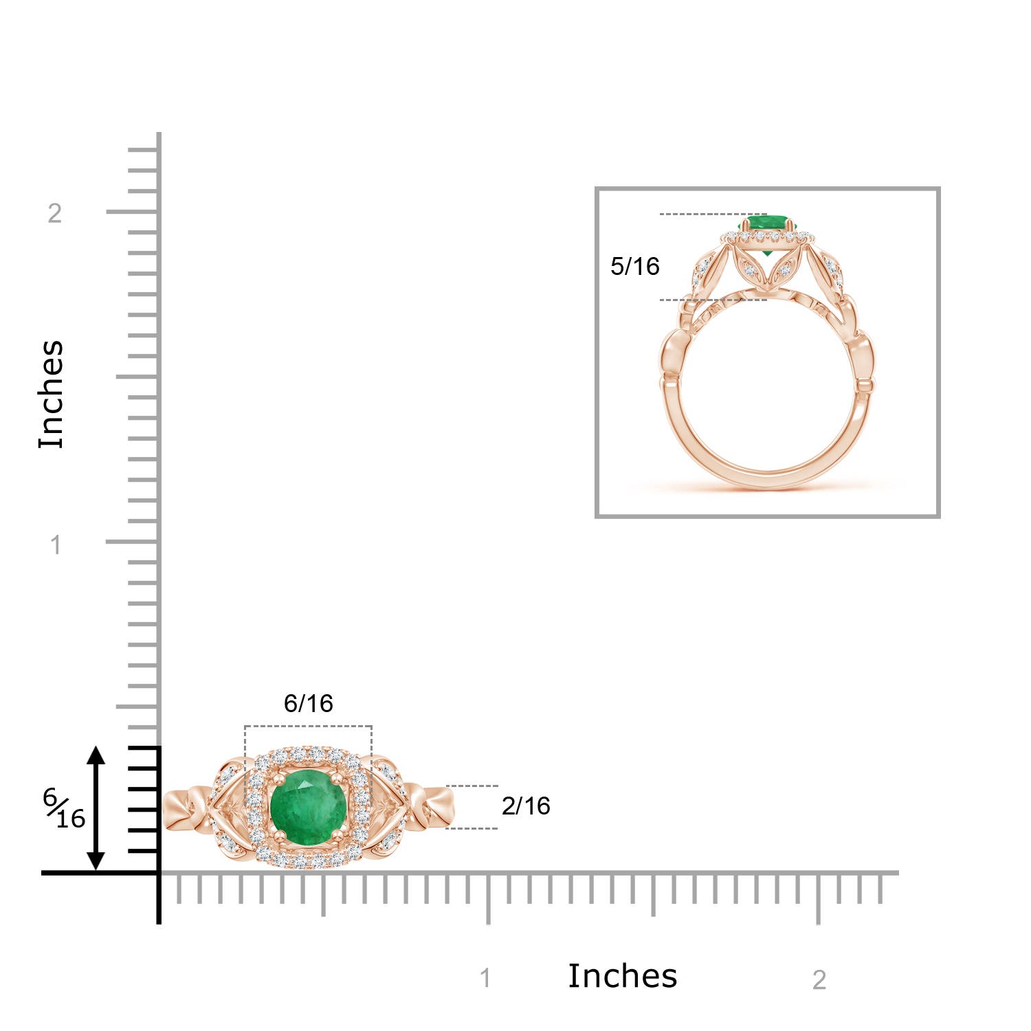 A - Emerald / 1.07 CT / 14 KT Rose Gold