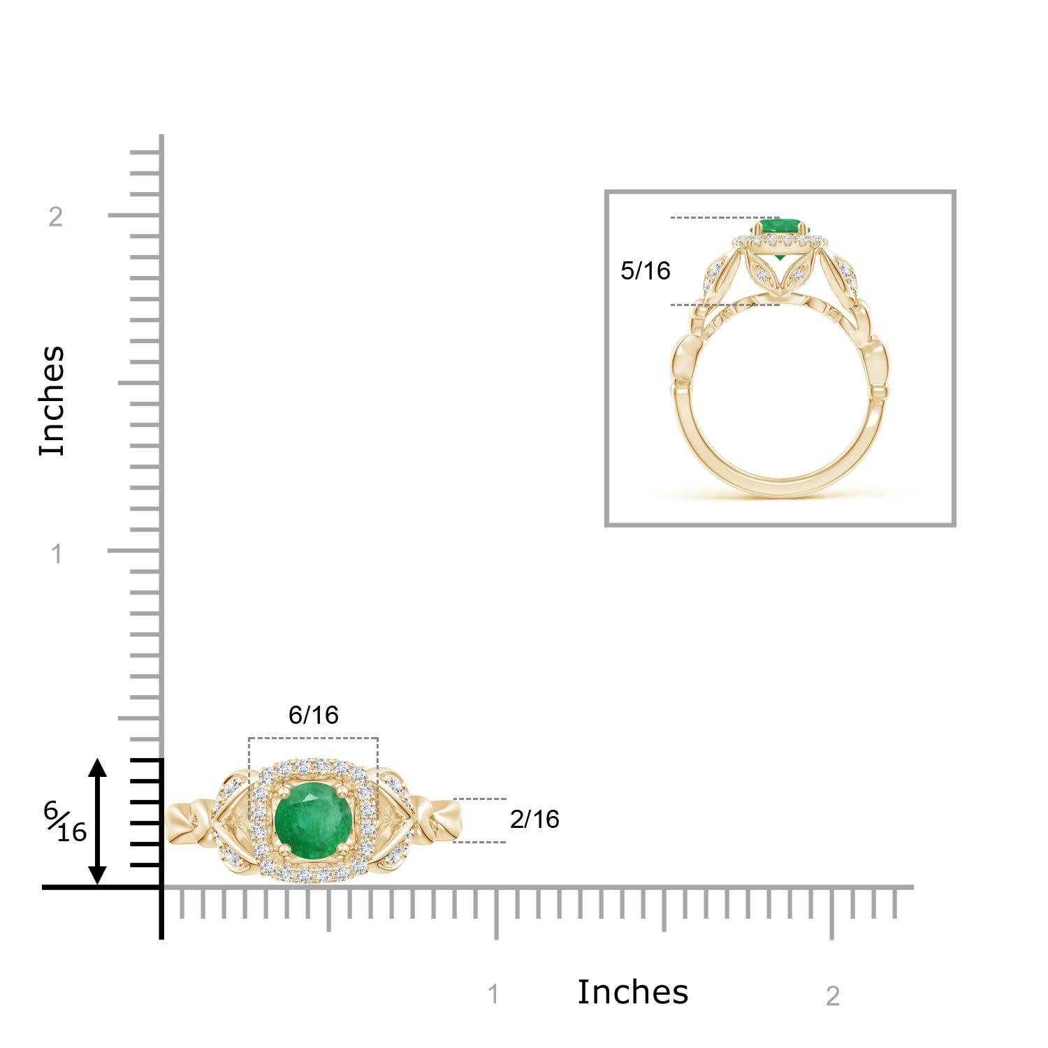 A - Emerald / 1.07 CT / 14 KT Yellow Gold