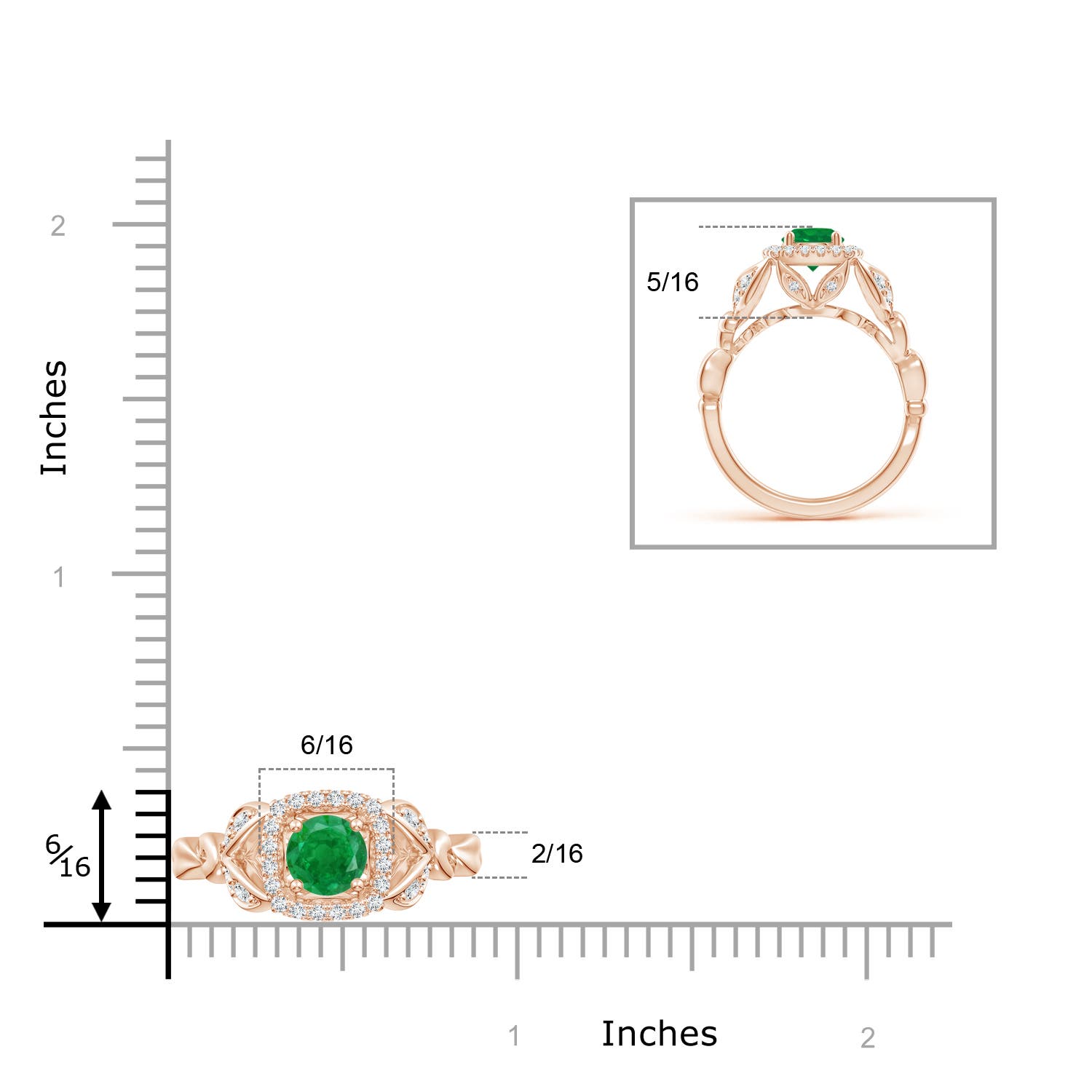 AA - Emerald / 1.07 CT / 14 KT Rose Gold