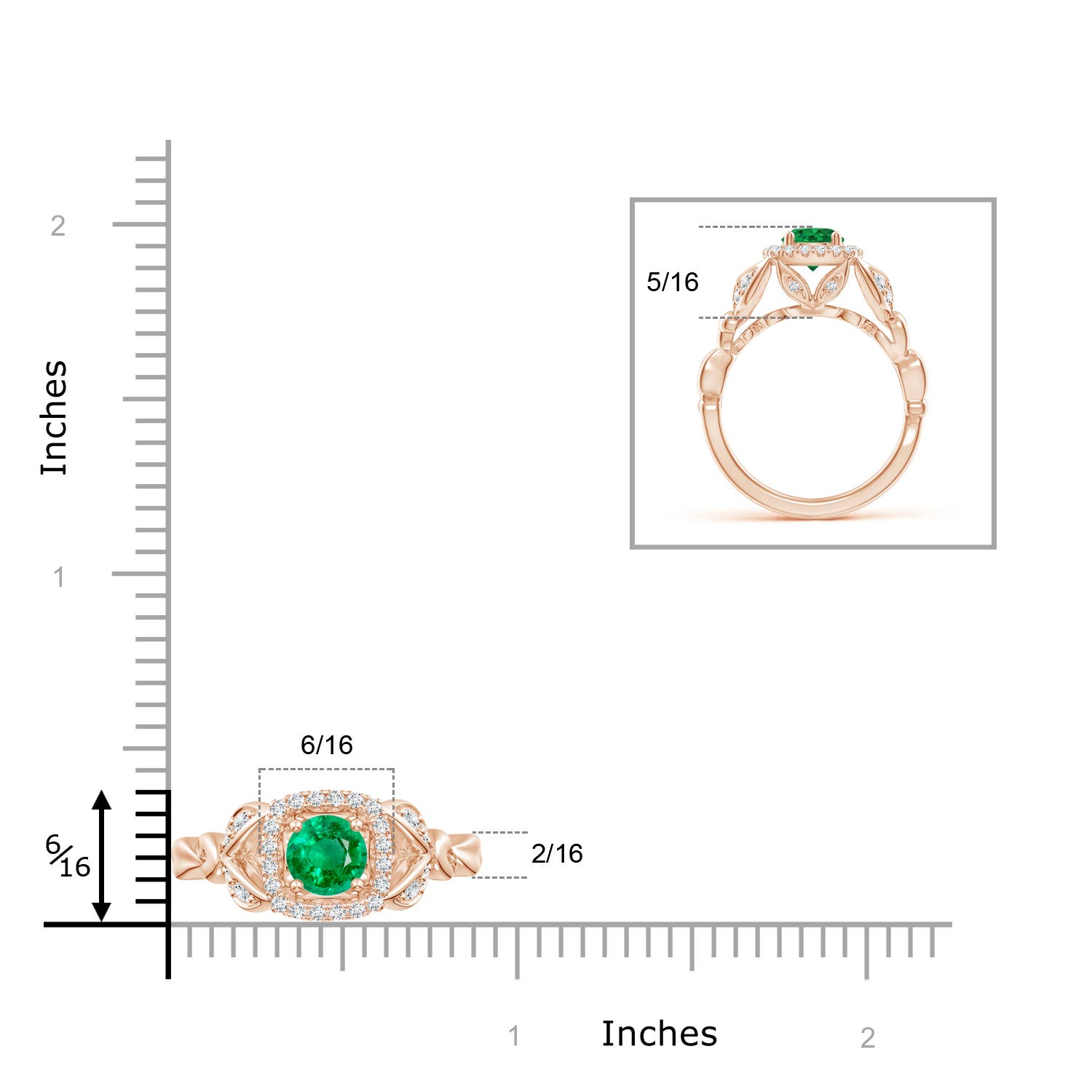 AAA - Emerald / 1.07 CT / 14 KT Rose Gold