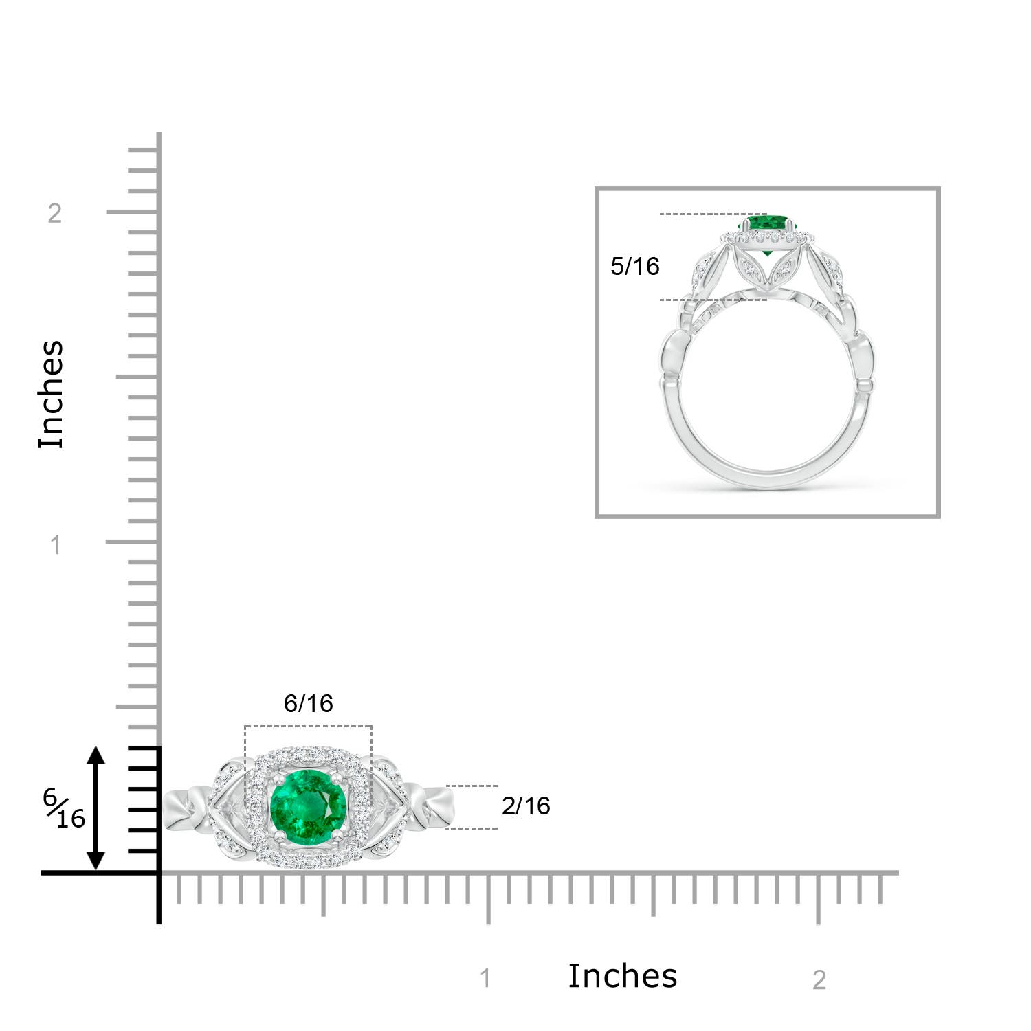 AAA - Emerald / 1.07 CT / 14 KT White Gold