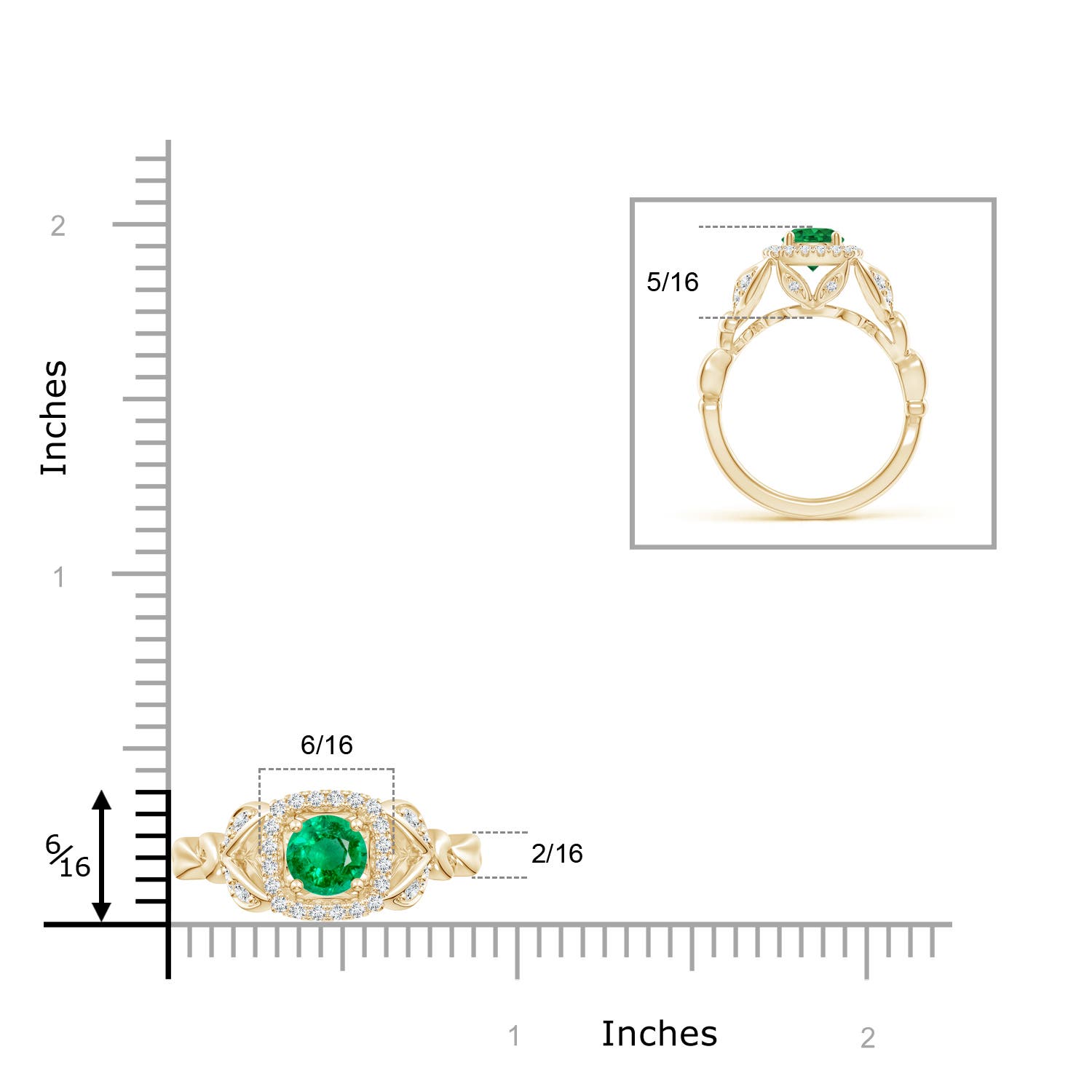 AAA - Emerald / 1.07 CT / 14 KT Yellow Gold