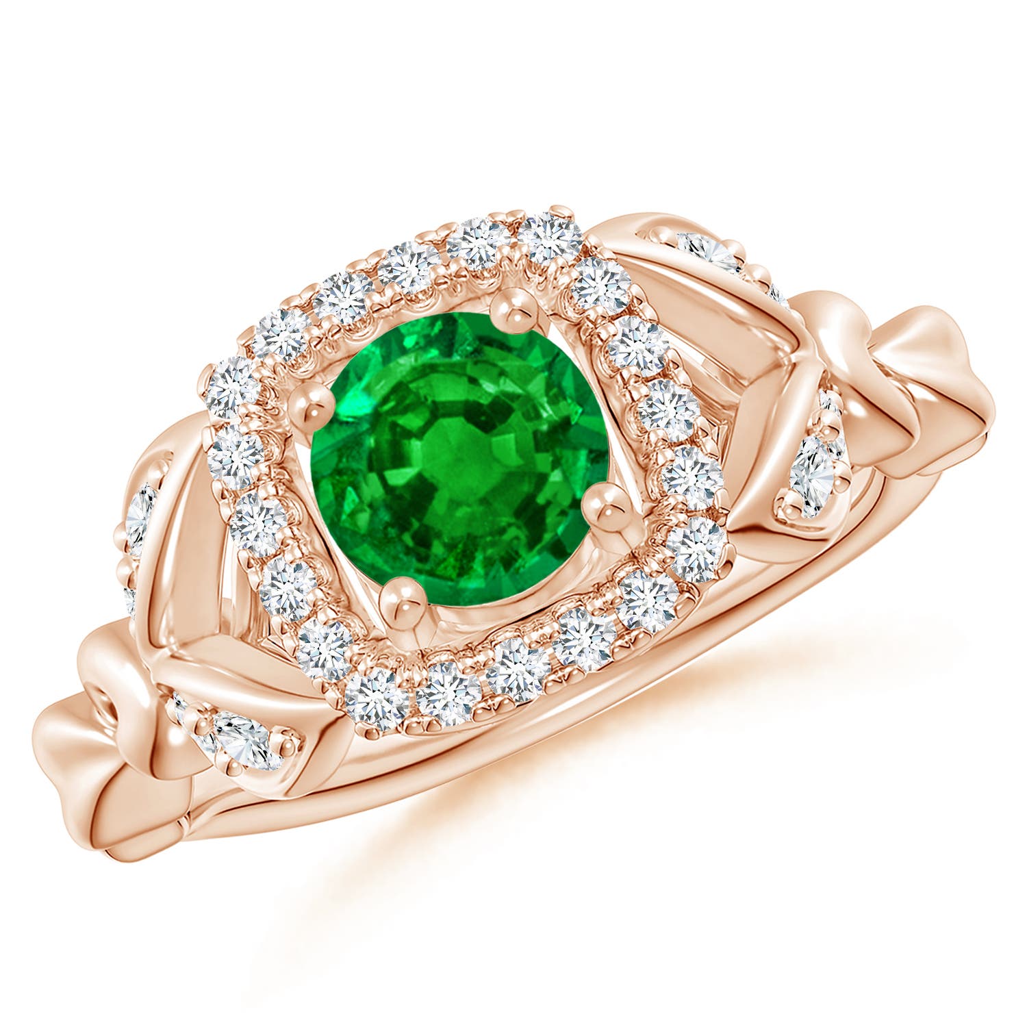 AAAA - Emerald / 1.07 CT / 14 KT Rose Gold