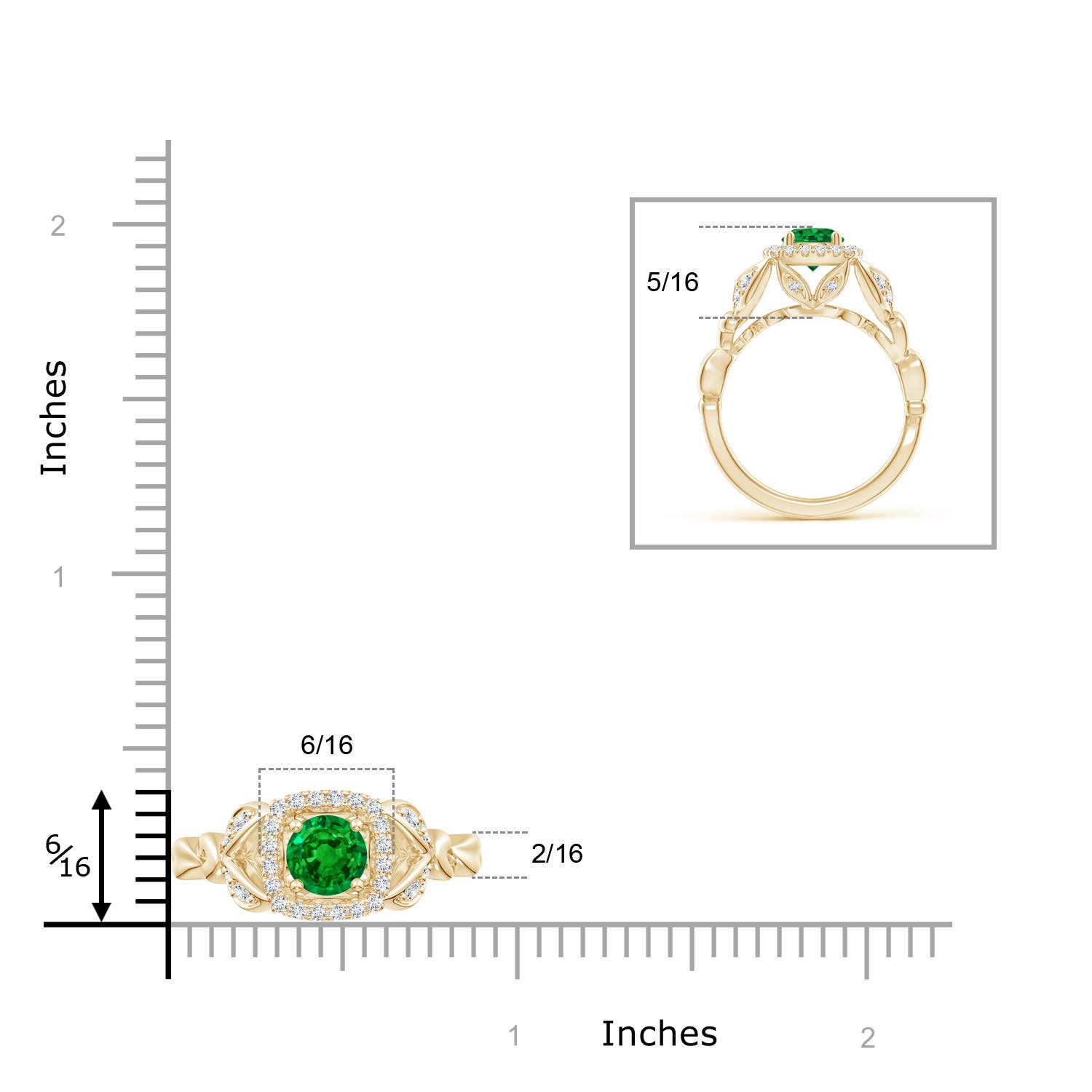 AAAA - Emerald / 1.07 CT / 14 KT Yellow Gold