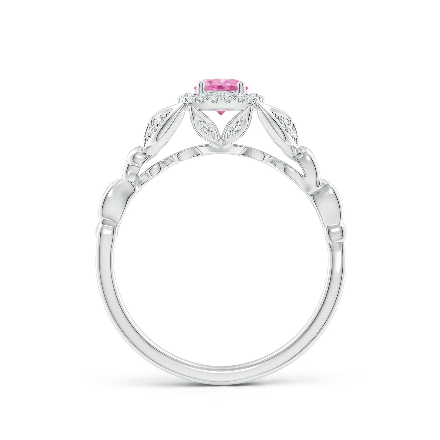 A - Pink Sapphire / 0.5 CT / 14 KT White Gold