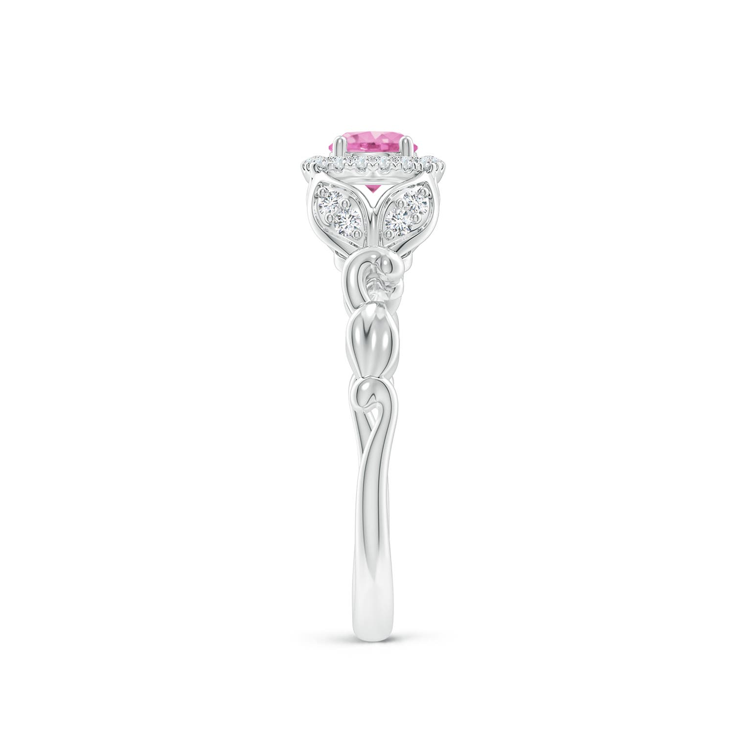 A - Pink Sapphire / 0.5 CT / 14 KT White Gold