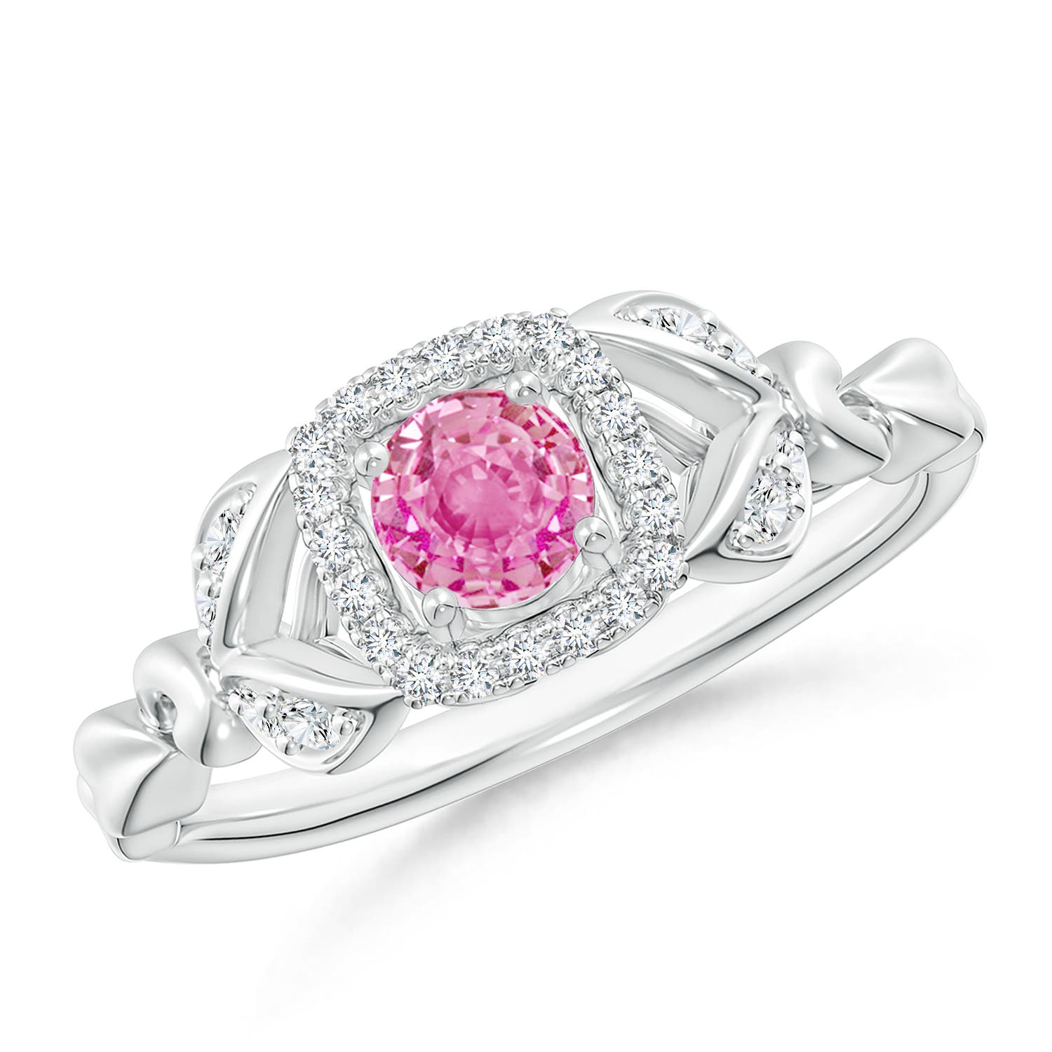 AA - Pink Sapphire / 0.5 CT / 14 KT White Gold