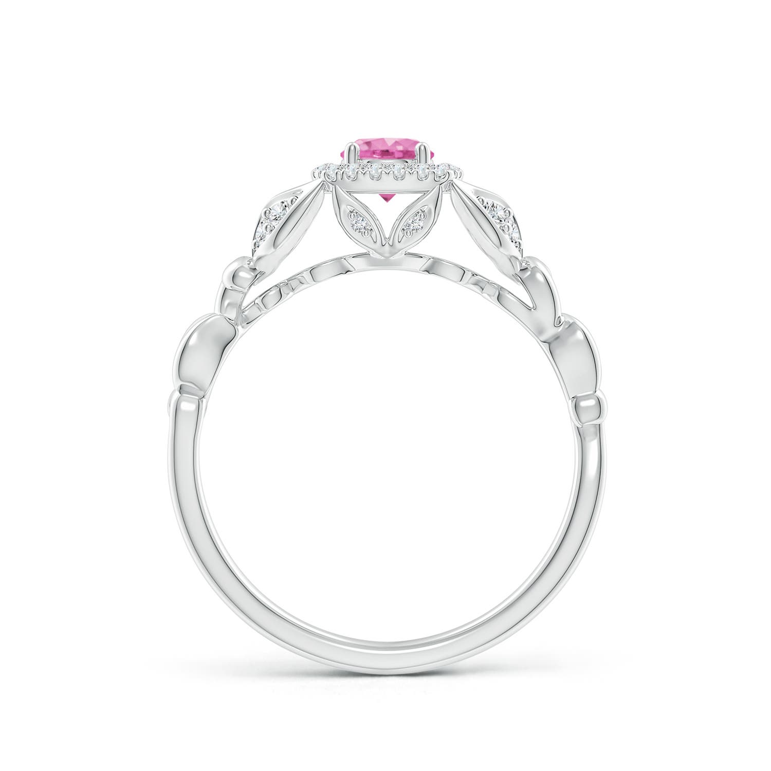 AA - Pink Sapphire / 0.5 CT / 14 KT White Gold