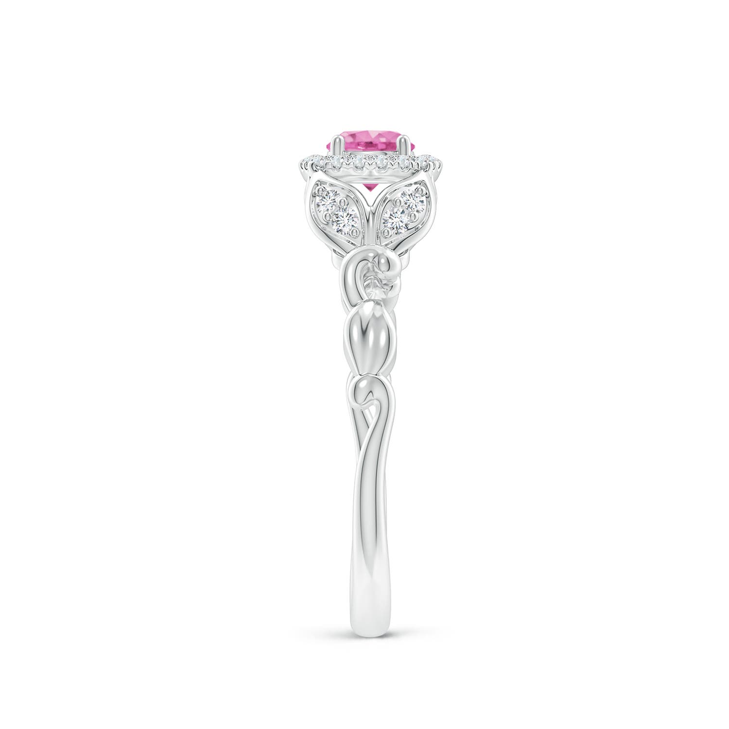 AA - Pink Sapphire / 0.5 CT / 14 KT White Gold