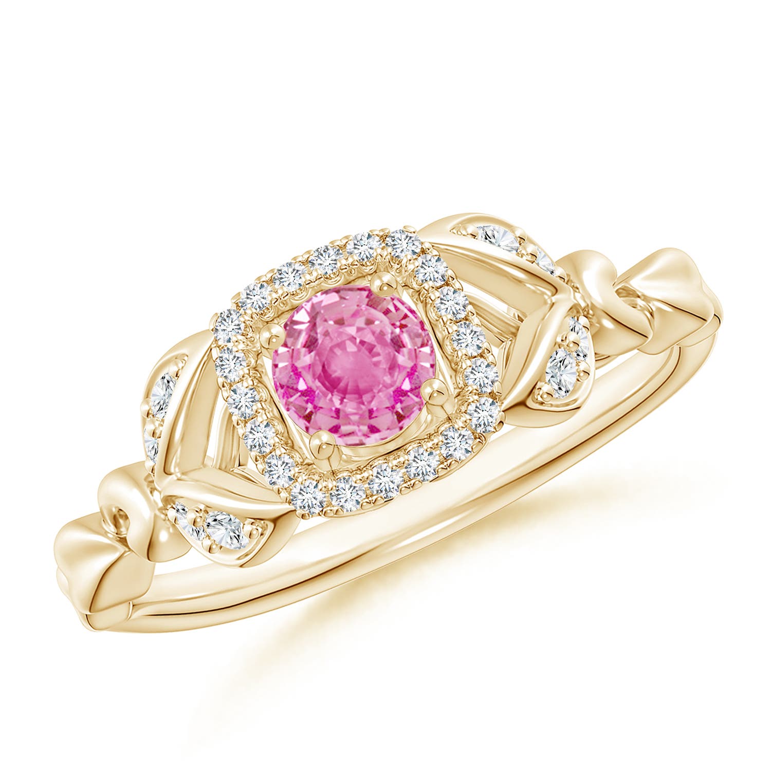 AA - Pink Sapphire / 0.5 CT / 14 KT Yellow Gold