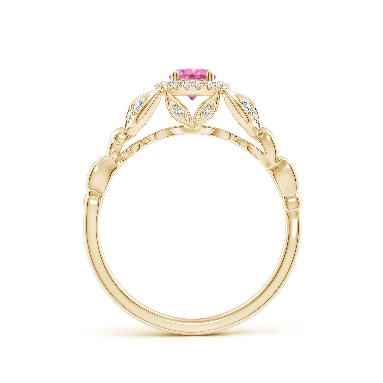 AA - Pink Sapphire / 0.5 CT / 14 KT Yellow Gold