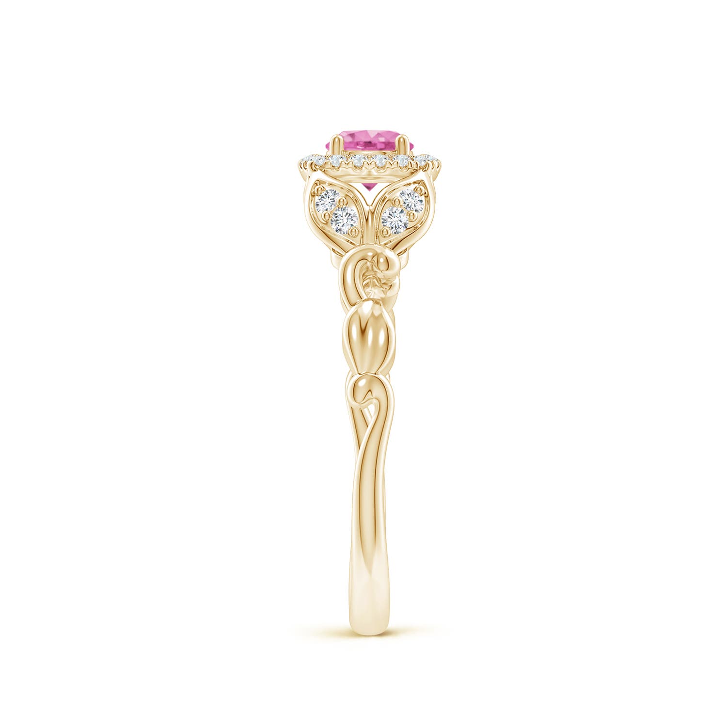 AA - Pink Sapphire / 0.5 CT / 14 KT Yellow Gold