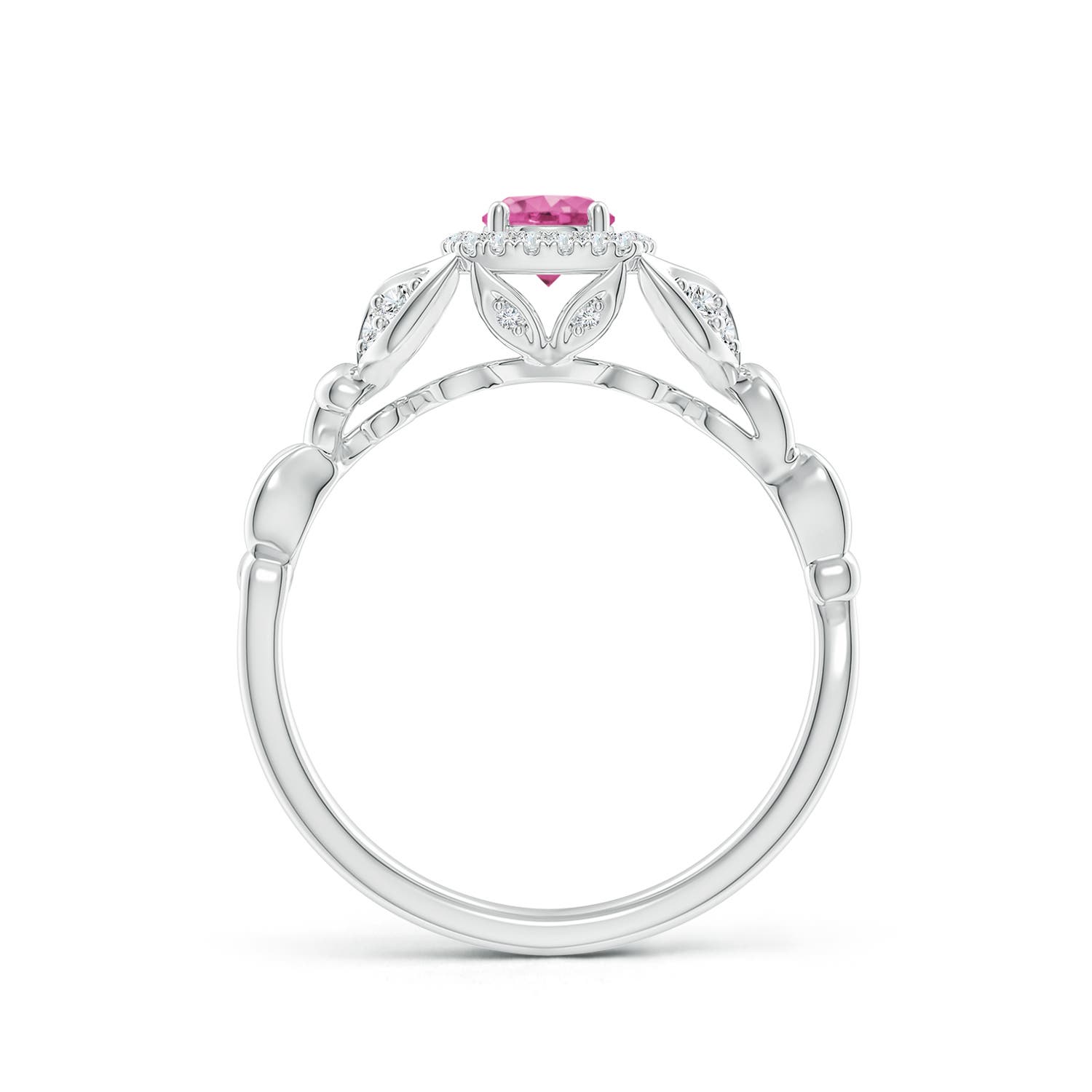 AAA - Pink Sapphire / 0.5 CT / 14 KT White Gold