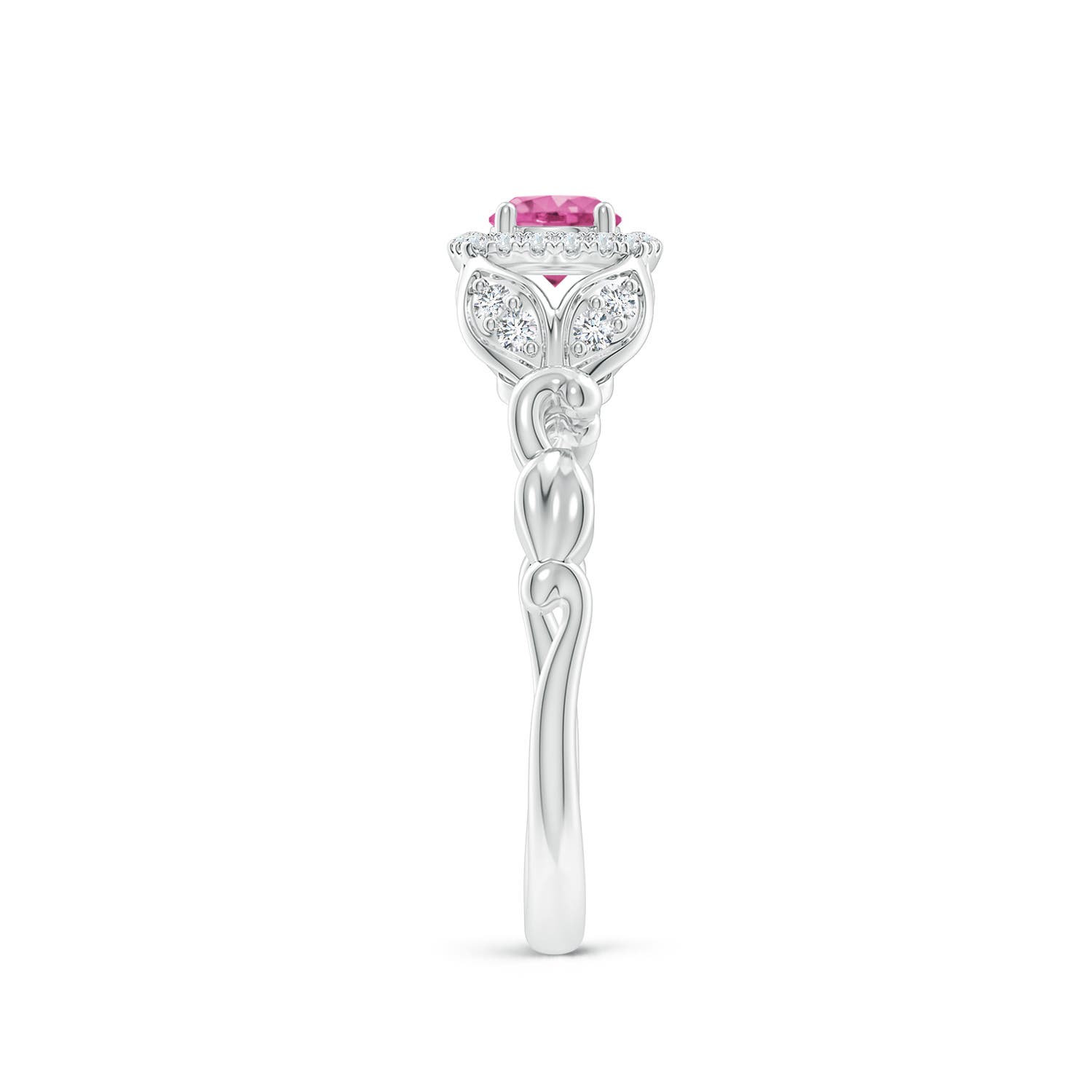 AAA - Pink Sapphire / 0.5 CT / 14 KT White Gold