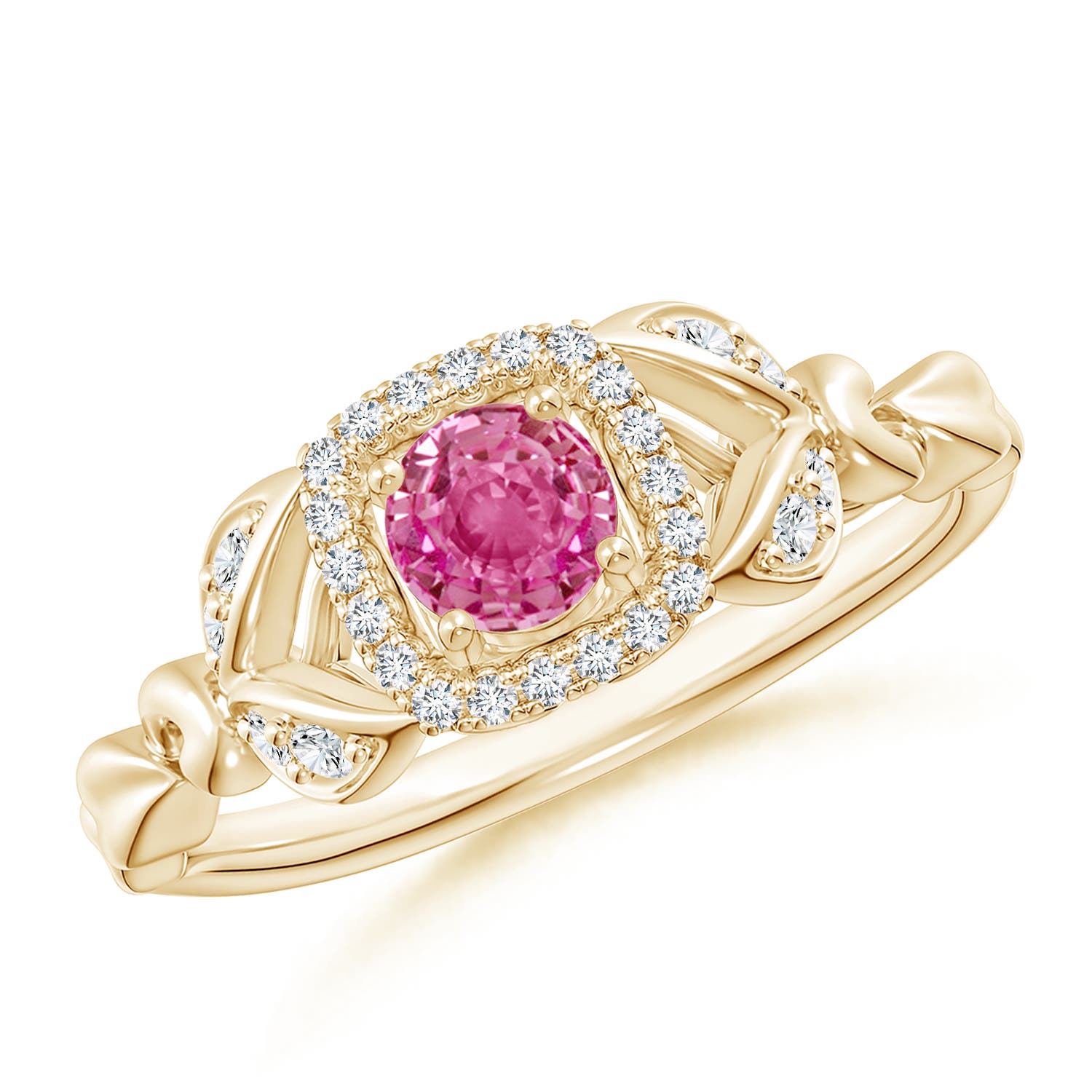 AAA - Pink Sapphire / 0.5 CT / 14 KT Yellow Gold