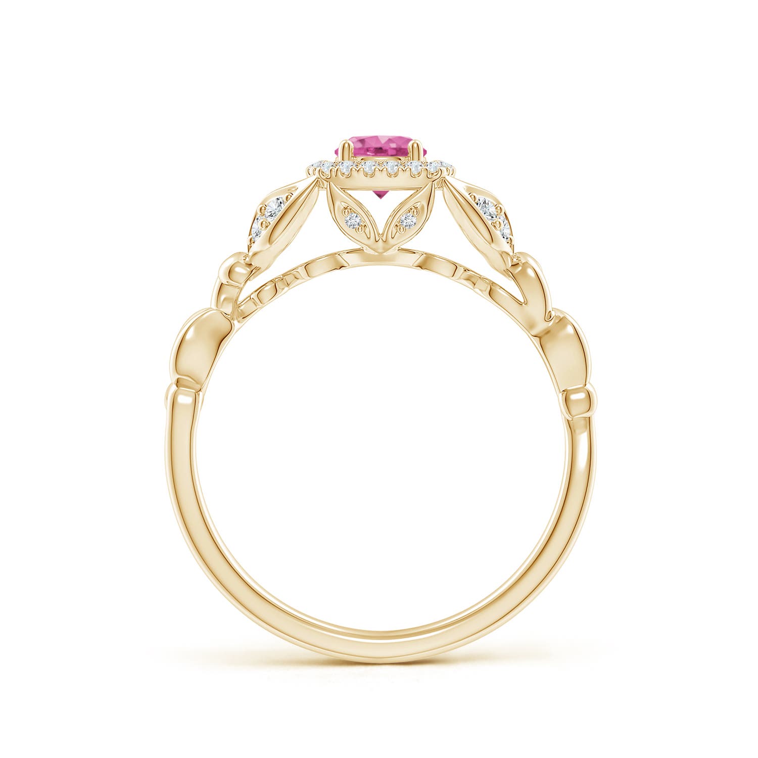 AAA - Pink Sapphire / 0.5 CT / 14 KT Yellow Gold