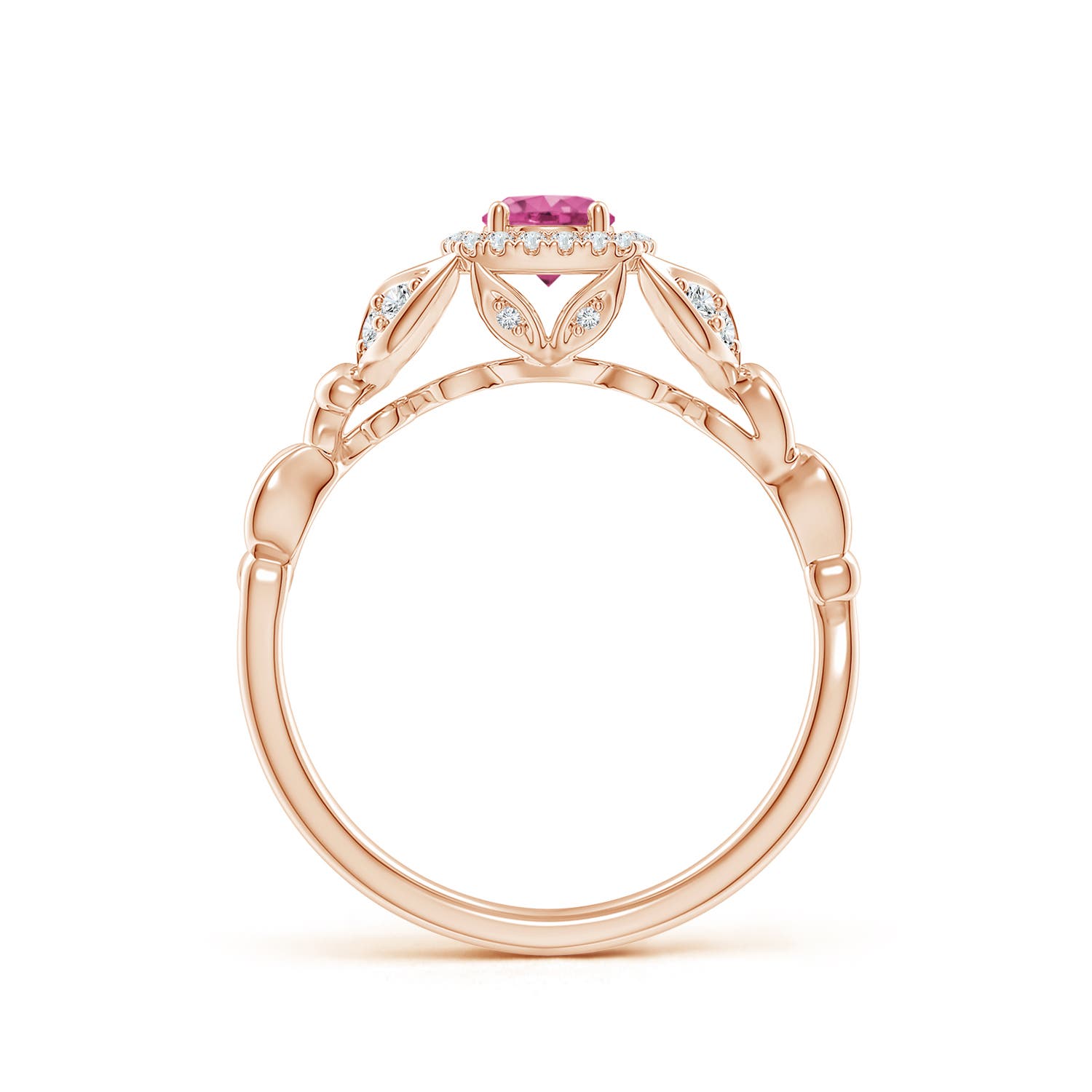 AAAA - Pink Sapphire / 0.5 CT / 14 KT Rose Gold