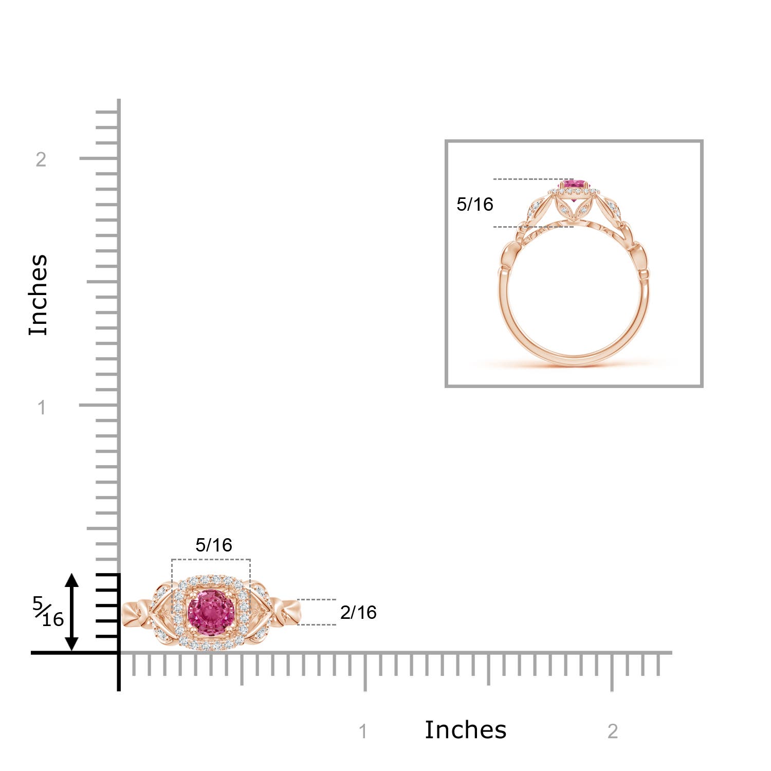 AAAA - Pink Sapphire / 0.5 CT / 14 KT Rose Gold