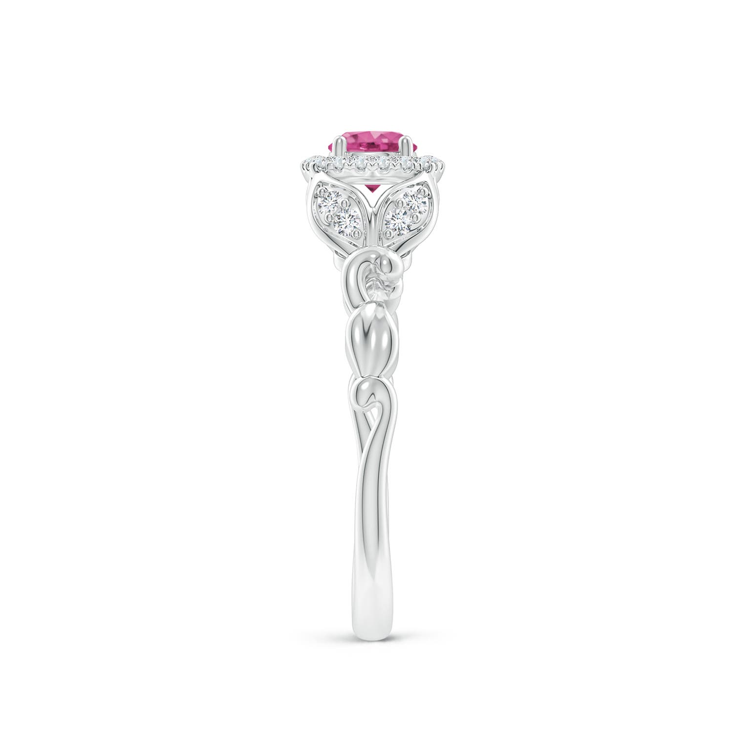 AAAA - Pink Sapphire / 0.5 CT / 14 KT White Gold