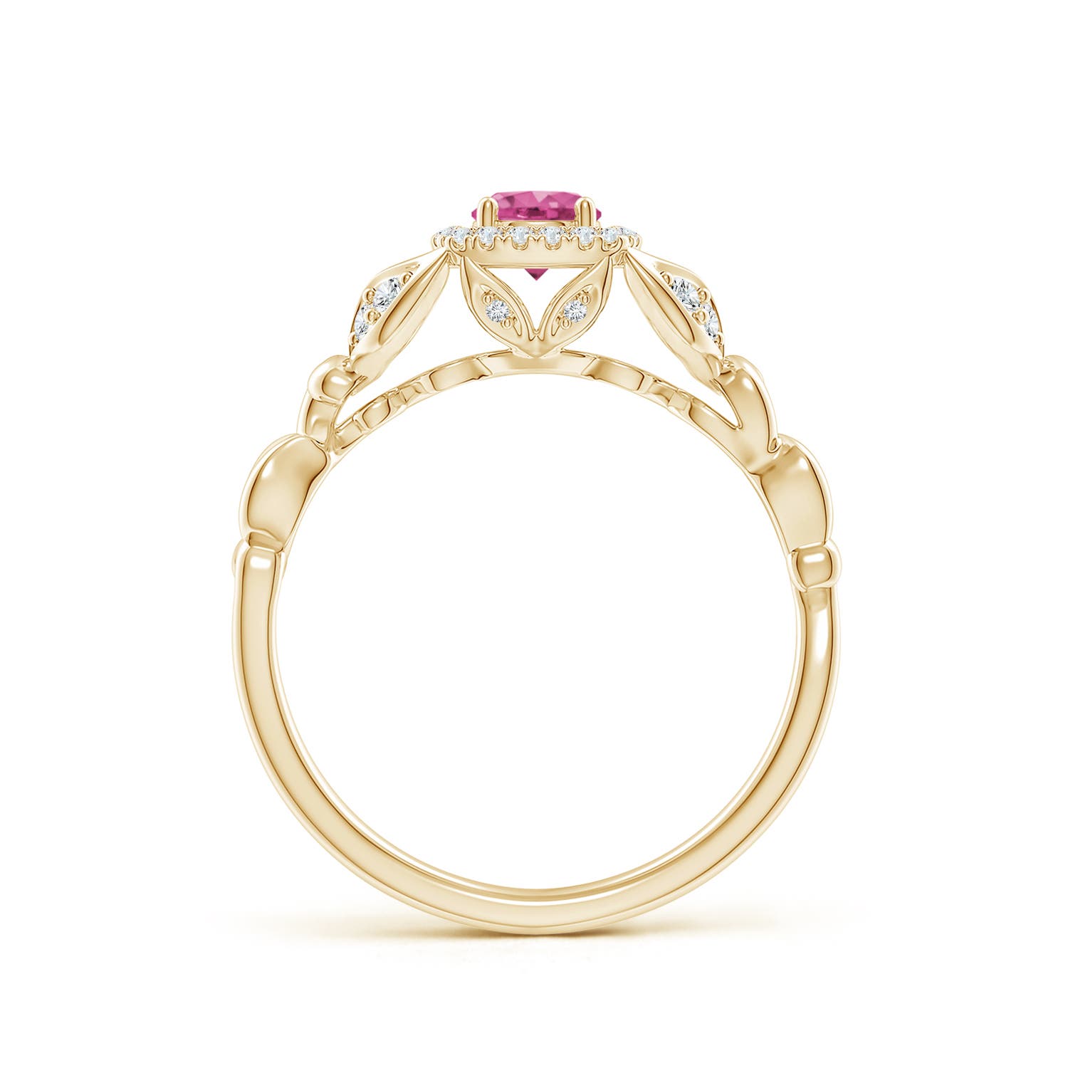 AAAA - Pink Sapphire / 0.5 CT / 14 KT Yellow Gold