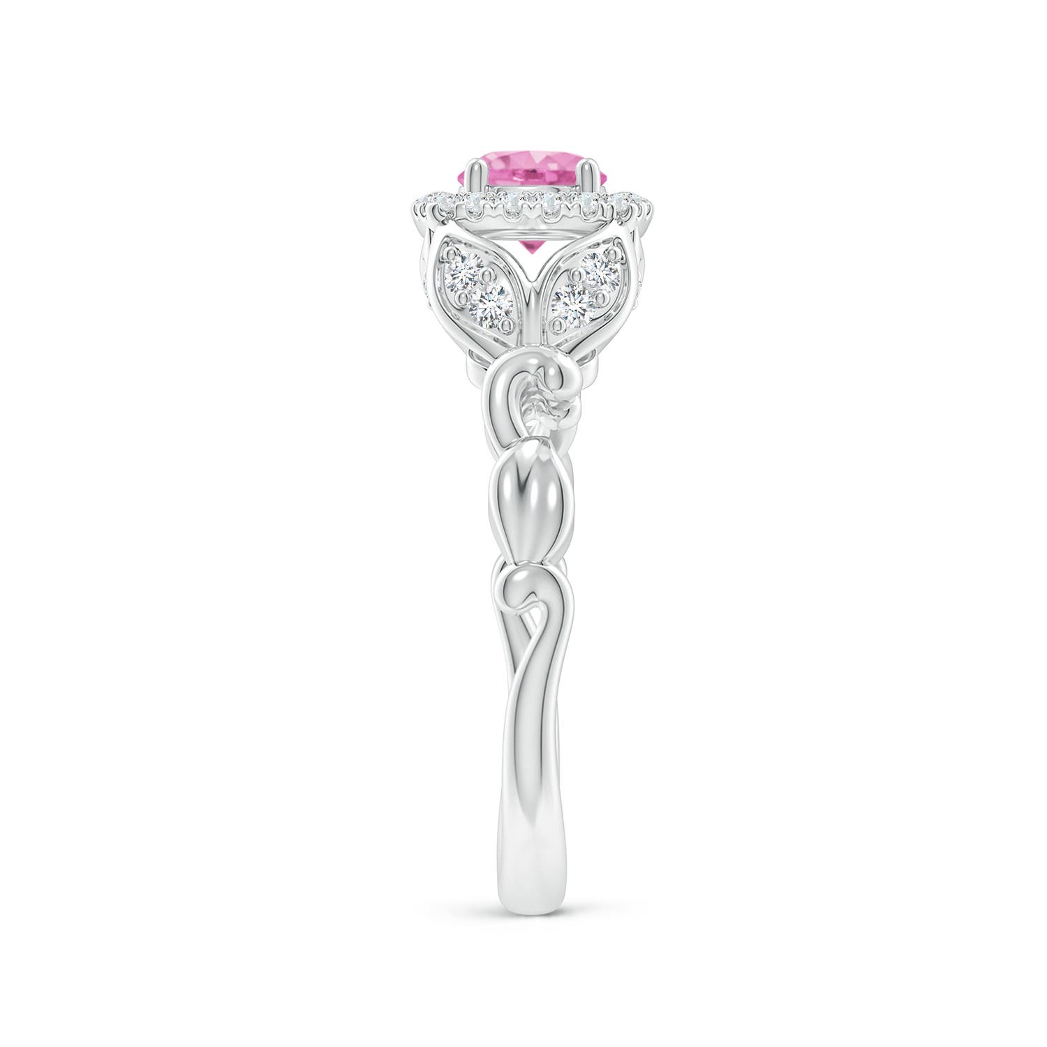 A - Pink Sapphire / 0.82 CT / 14 KT White Gold