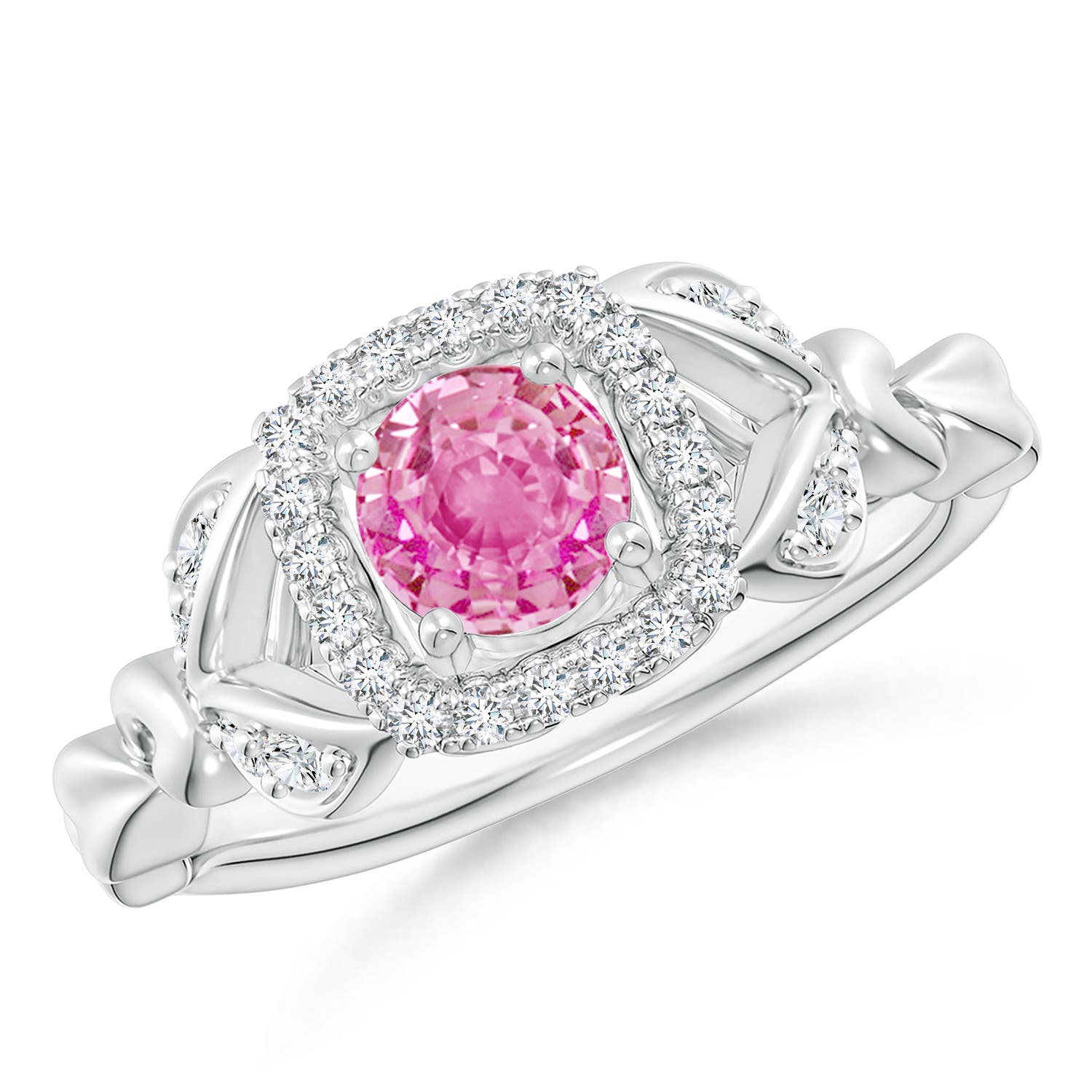 AA - Pink Sapphire / 0.82 CT / 14 KT White Gold