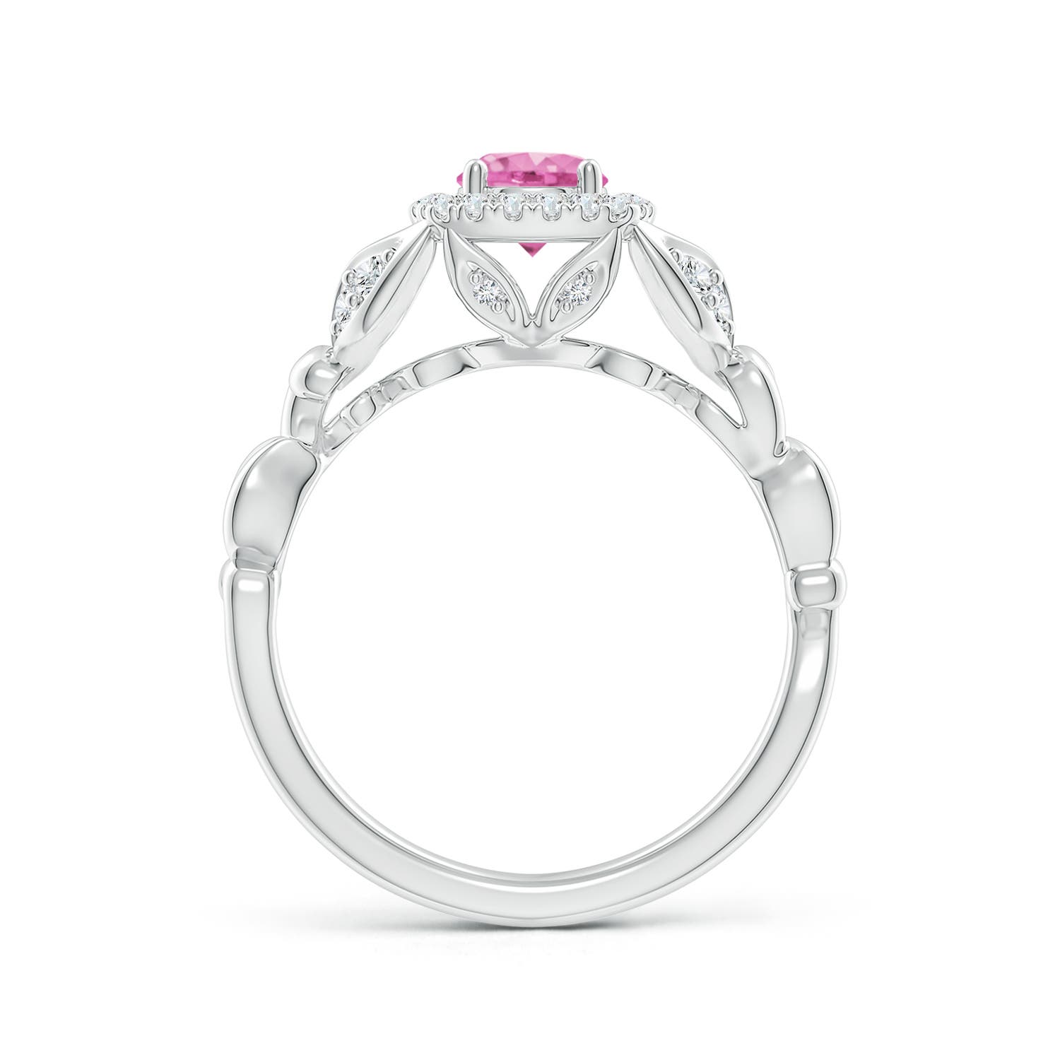 AA - Pink Sapphire / 0.82 CT / 14 KT White Gold