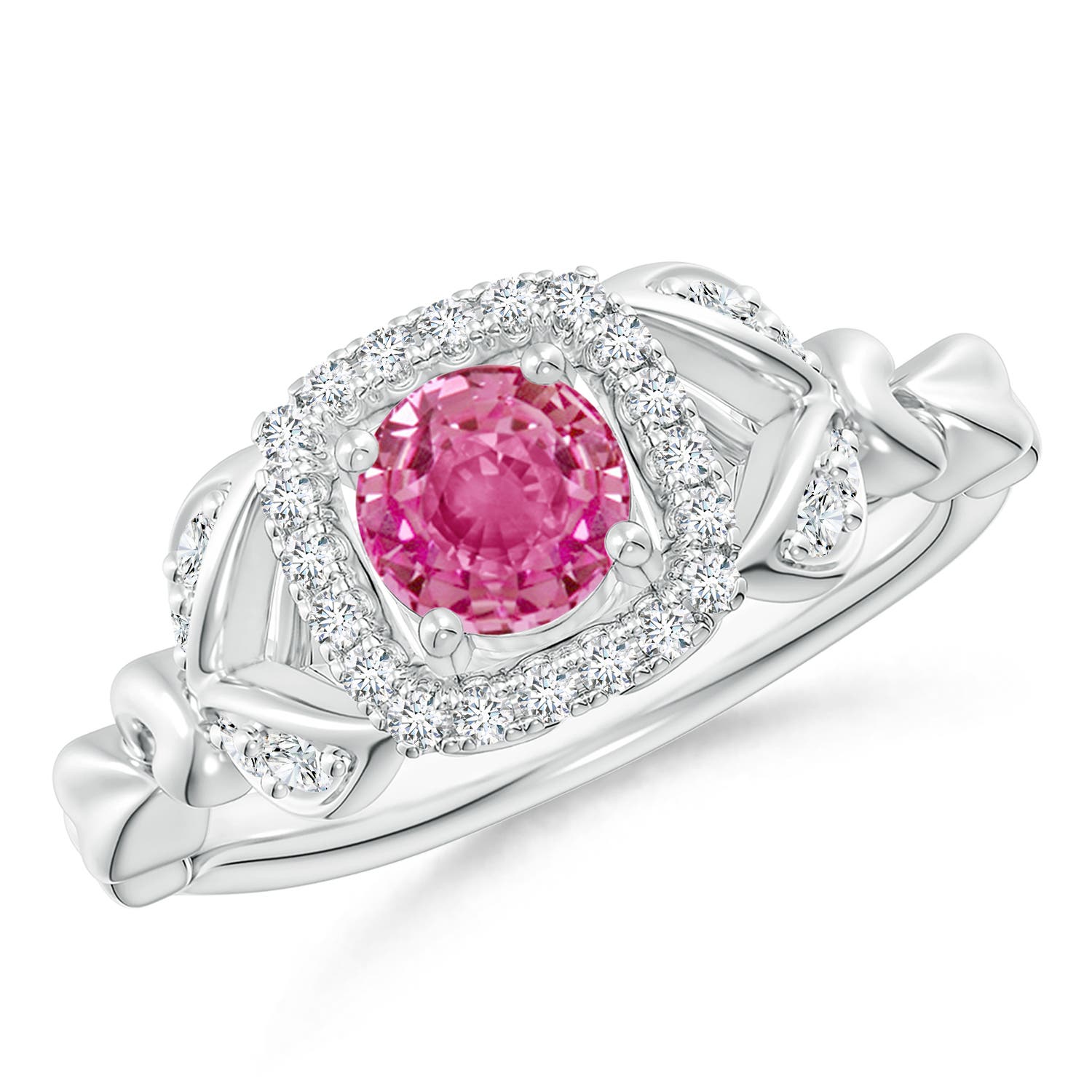 AAA - Pink Sapphire / 0.82 CT / 14 KT White Gold