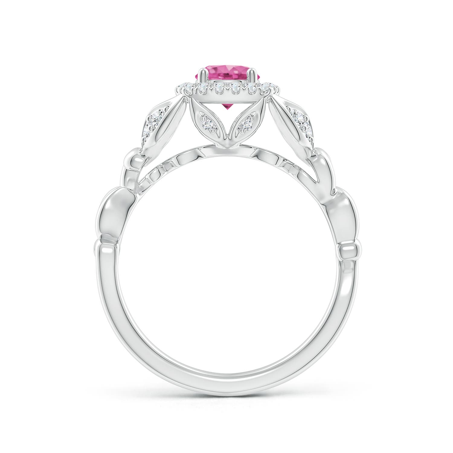 AAA - Pink Sapphire / 0.82 CT / 14 KT White Gold