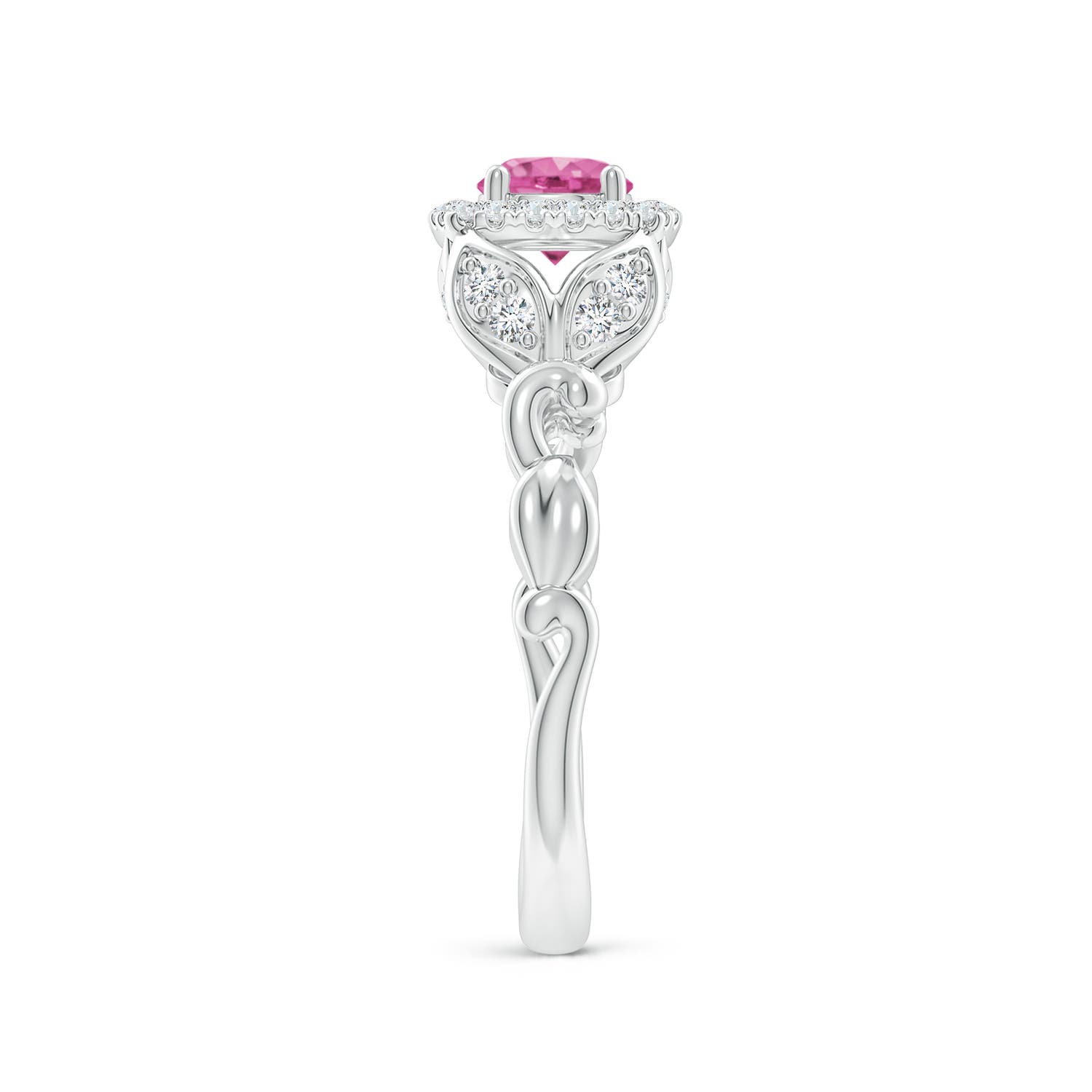 AAA - Pink Sapphire / 0.82 CT / 14 KT White Gold