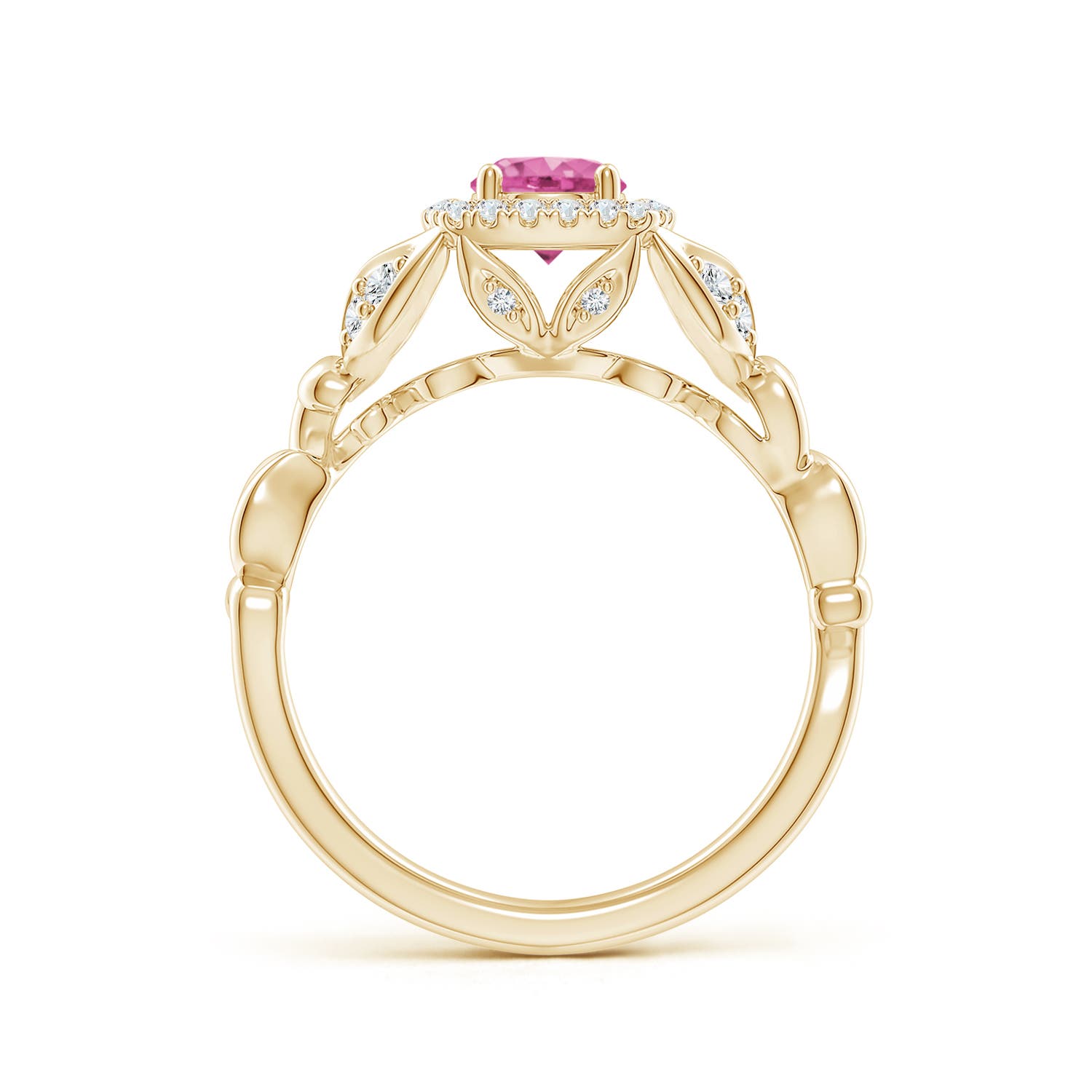 AAA - Pink Sapphire / 0.82 CT / 14 KT Yellow Gold