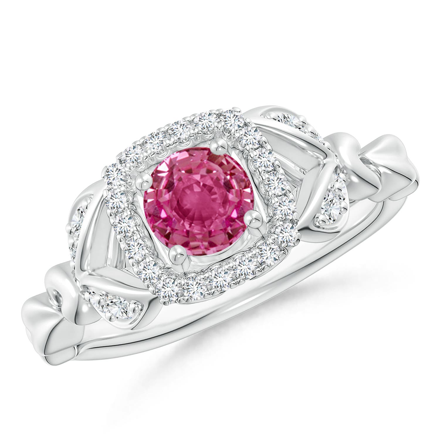 AAAA - Pink Sapphire / 0.82 CT / 14 KT White Gold