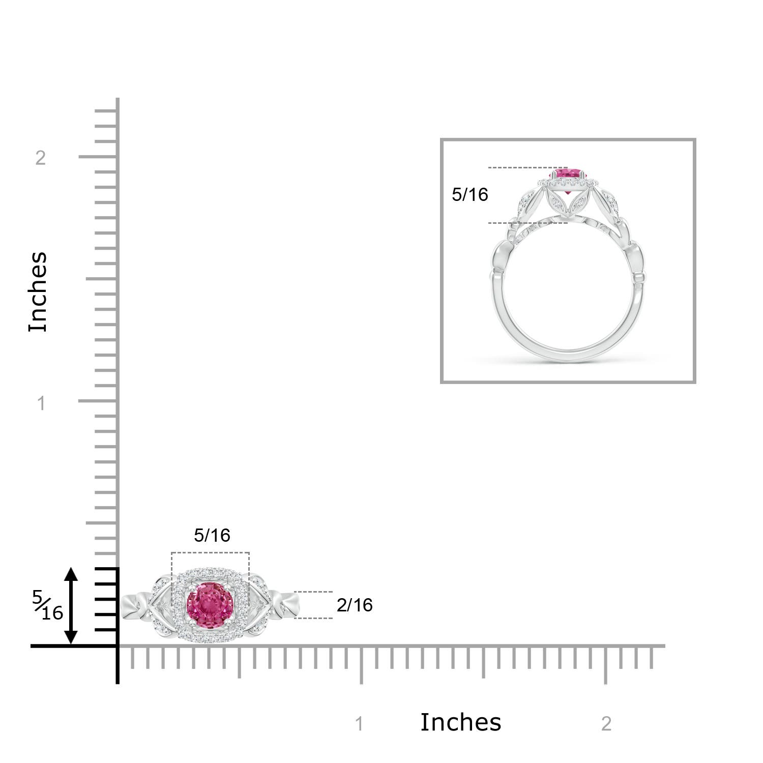 AAAA - Pink Sapphire / 0.82 CT / 14 KT White Gold