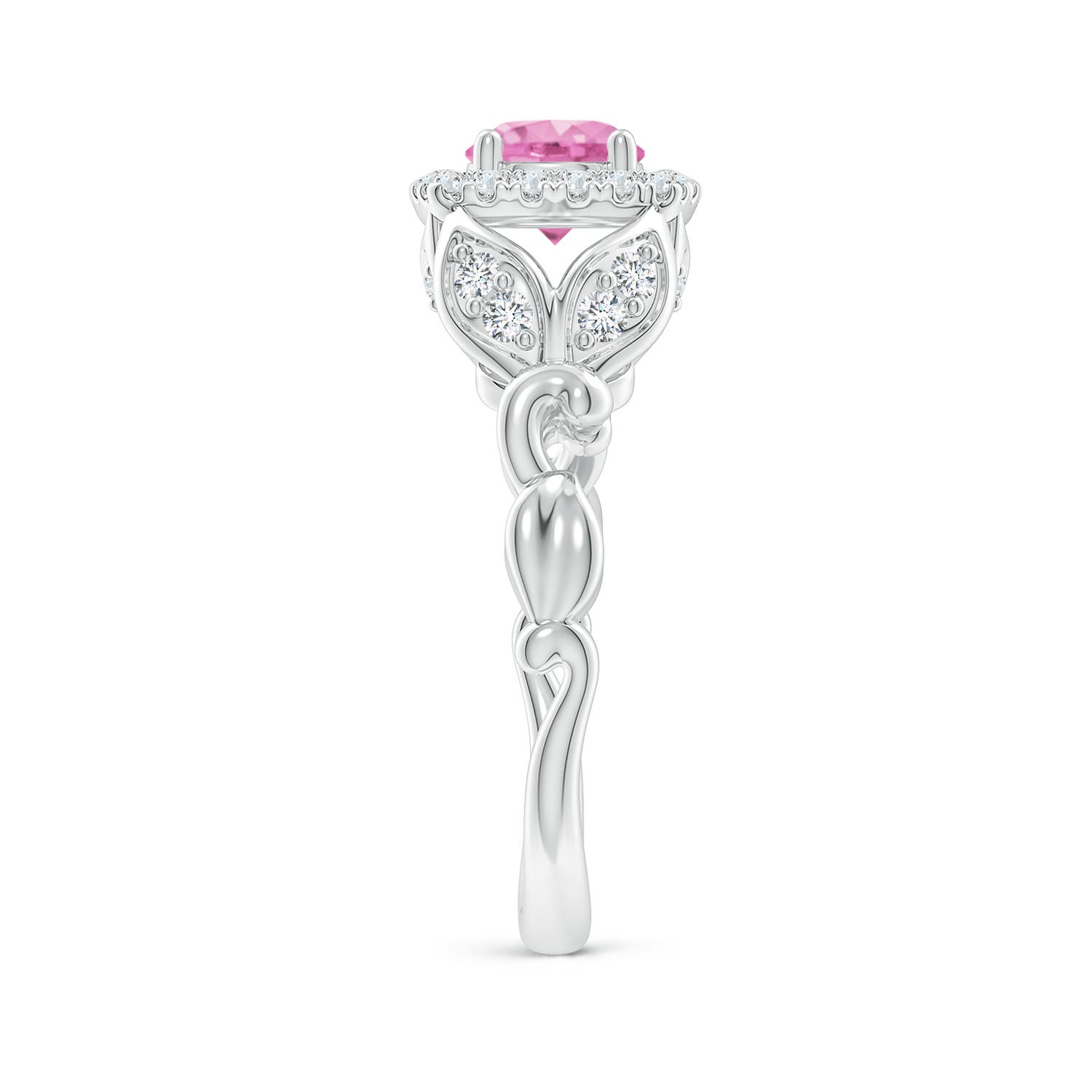 A - Pink Sapphire / 1.32 CT / 14 KT White Gold