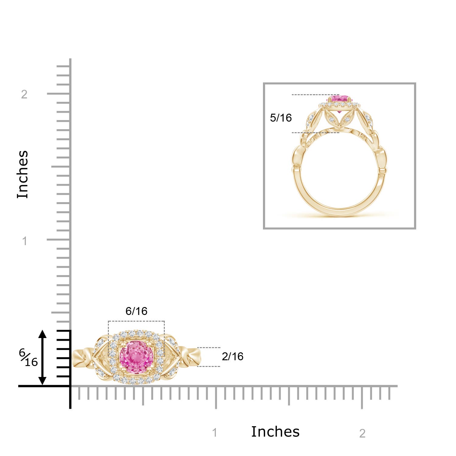 AA - Pink Sapphire / 1.32 CT / 14 KT Yellow Gold