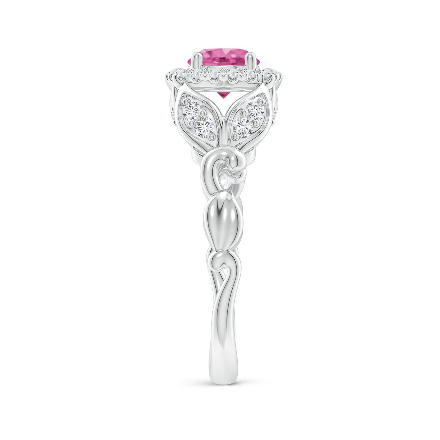 AAA - Pink Sapphire / 1.32 CT / 14 KT White Gold