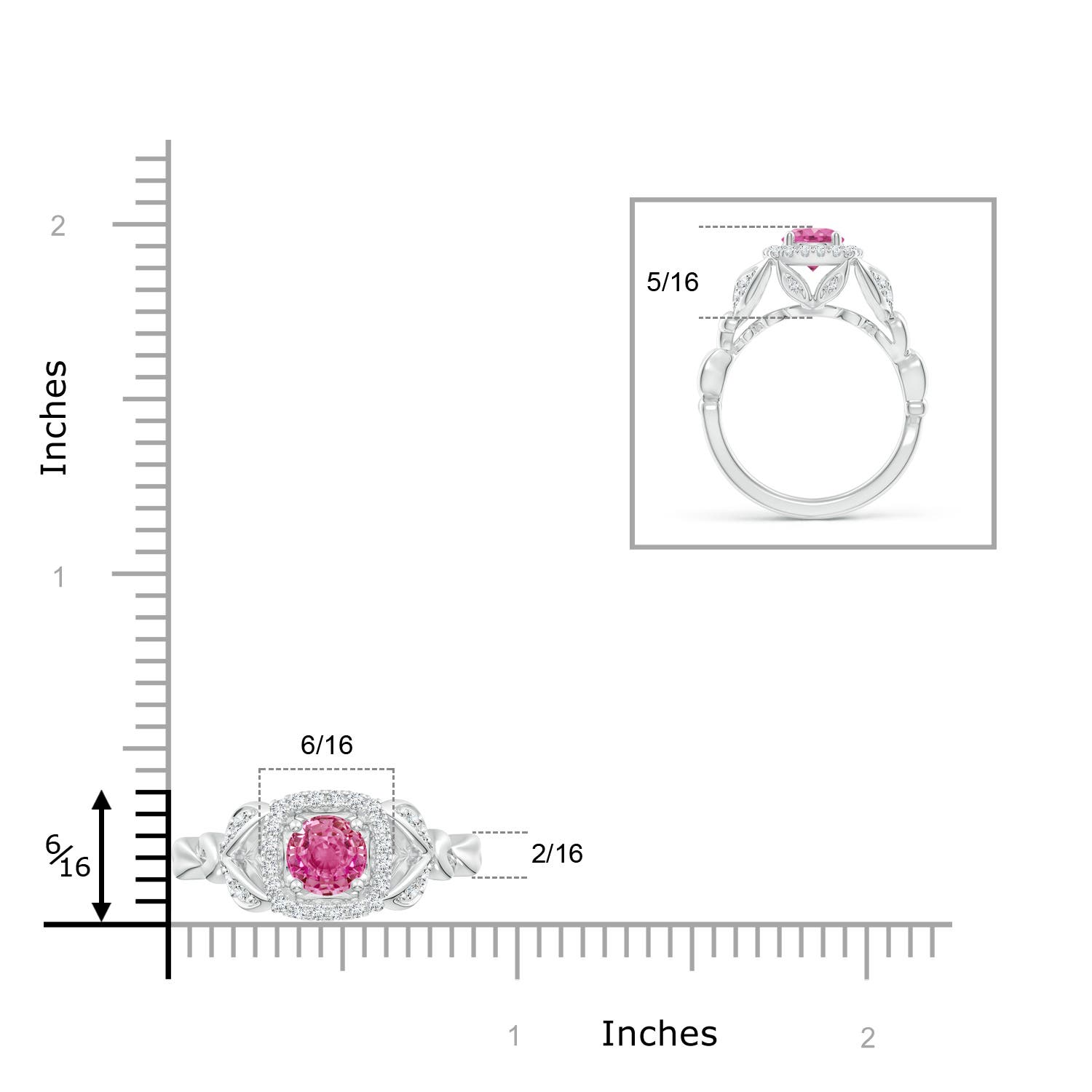 AAA - Pink Sapphire / 1.32 CT / 14 KT White Gold