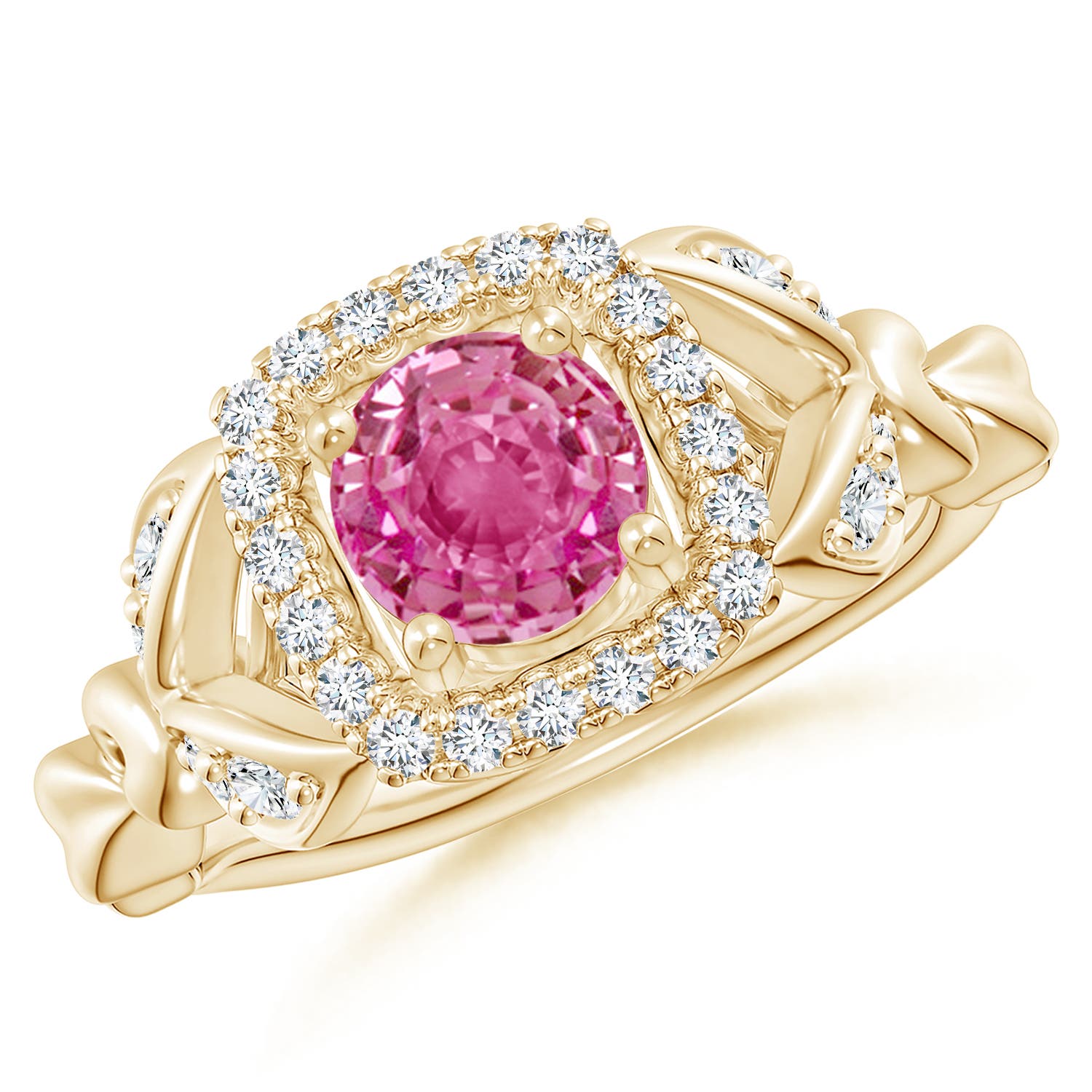 AAA - Pink Sapphire / 1.32 CT / 14 KT Yellow Gold