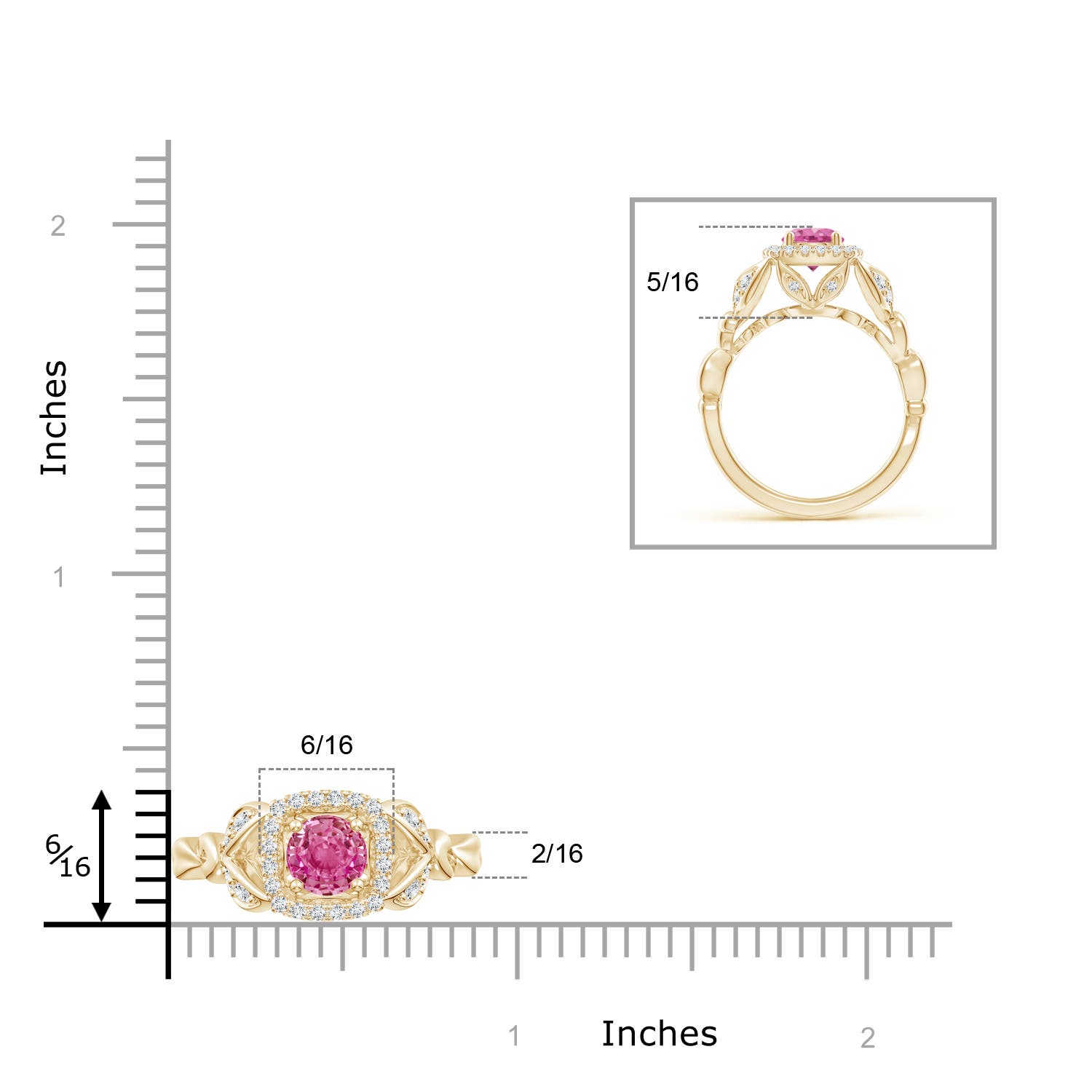 AAA - Pink Sapphire / 1.32 CT / 14 KT Yellow Gold