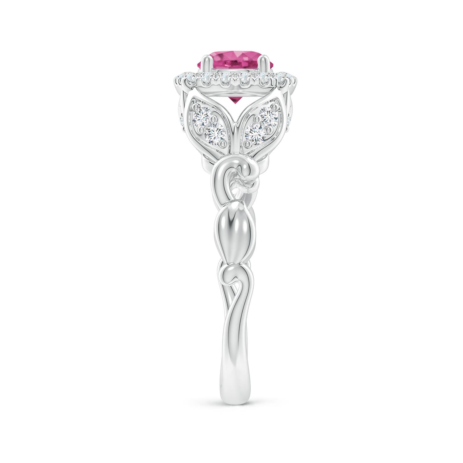 AAAA - Pink Sapphire / 1.32 CT / 14 KT White Gold