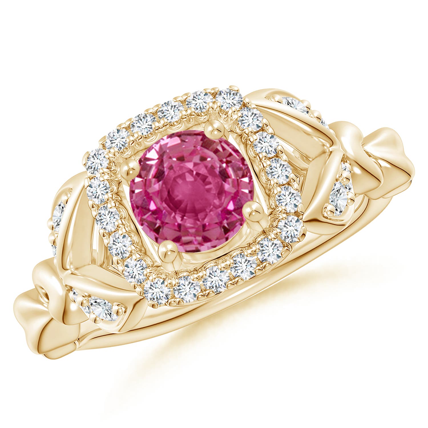 AAAA - Pink Sapphire / 1.32 CT / 14 KT Yellow Gold