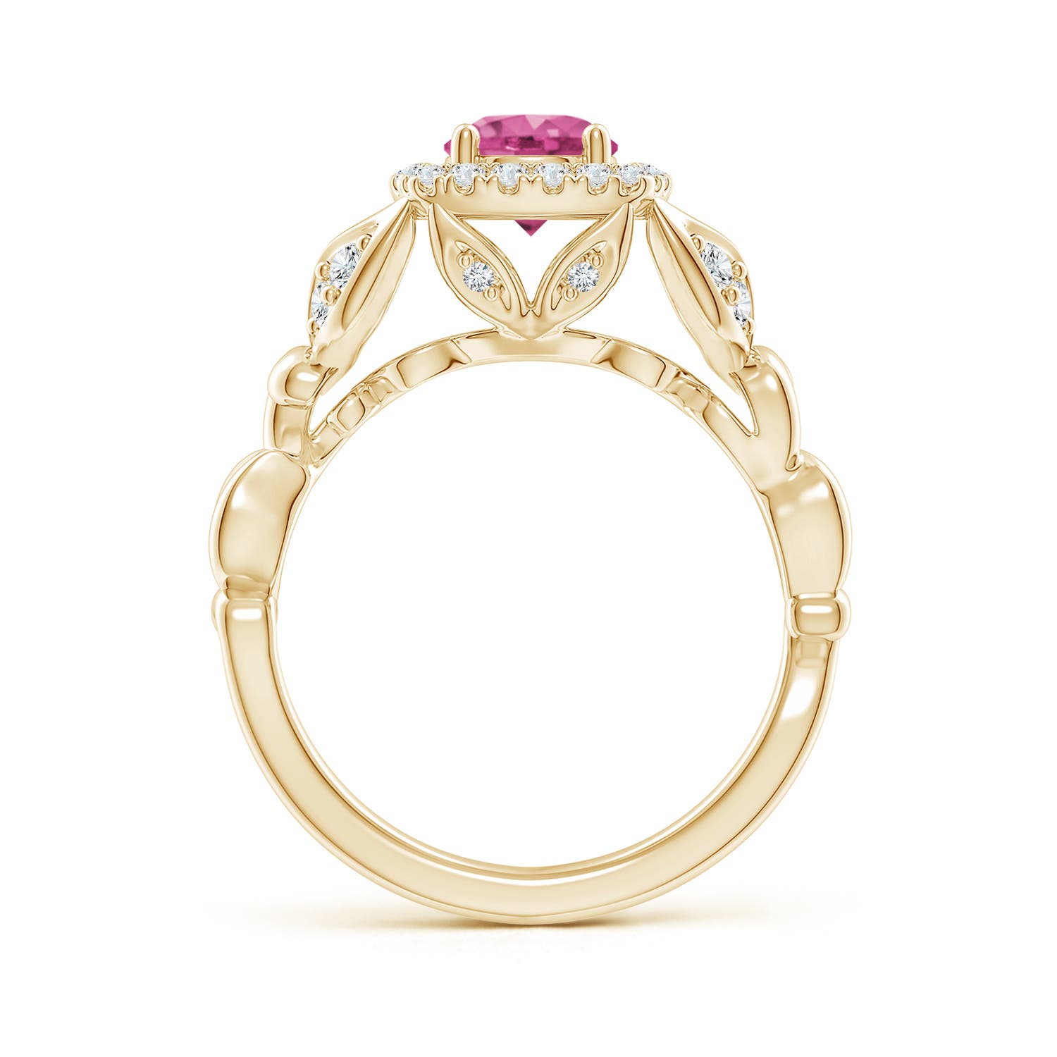 AAAA - Pink Sapphire / 1.32 CT / 14 KT Yellow Gold