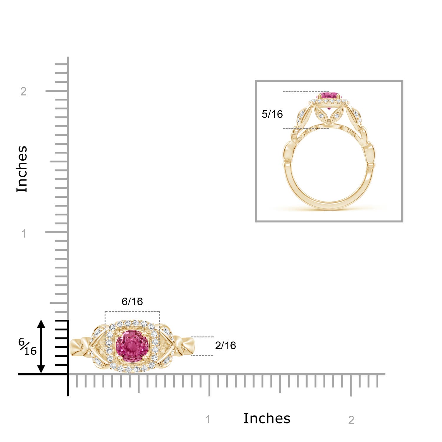 AAAA - Pink Sapphire / 1.32 CT / 14 KT Yellow Gold