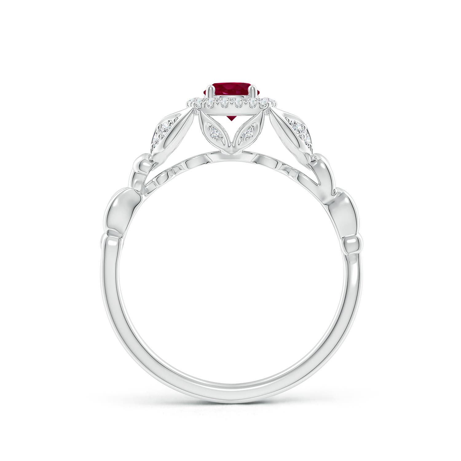 A - Ruby / 0.51 CT / 14 KT White Gold